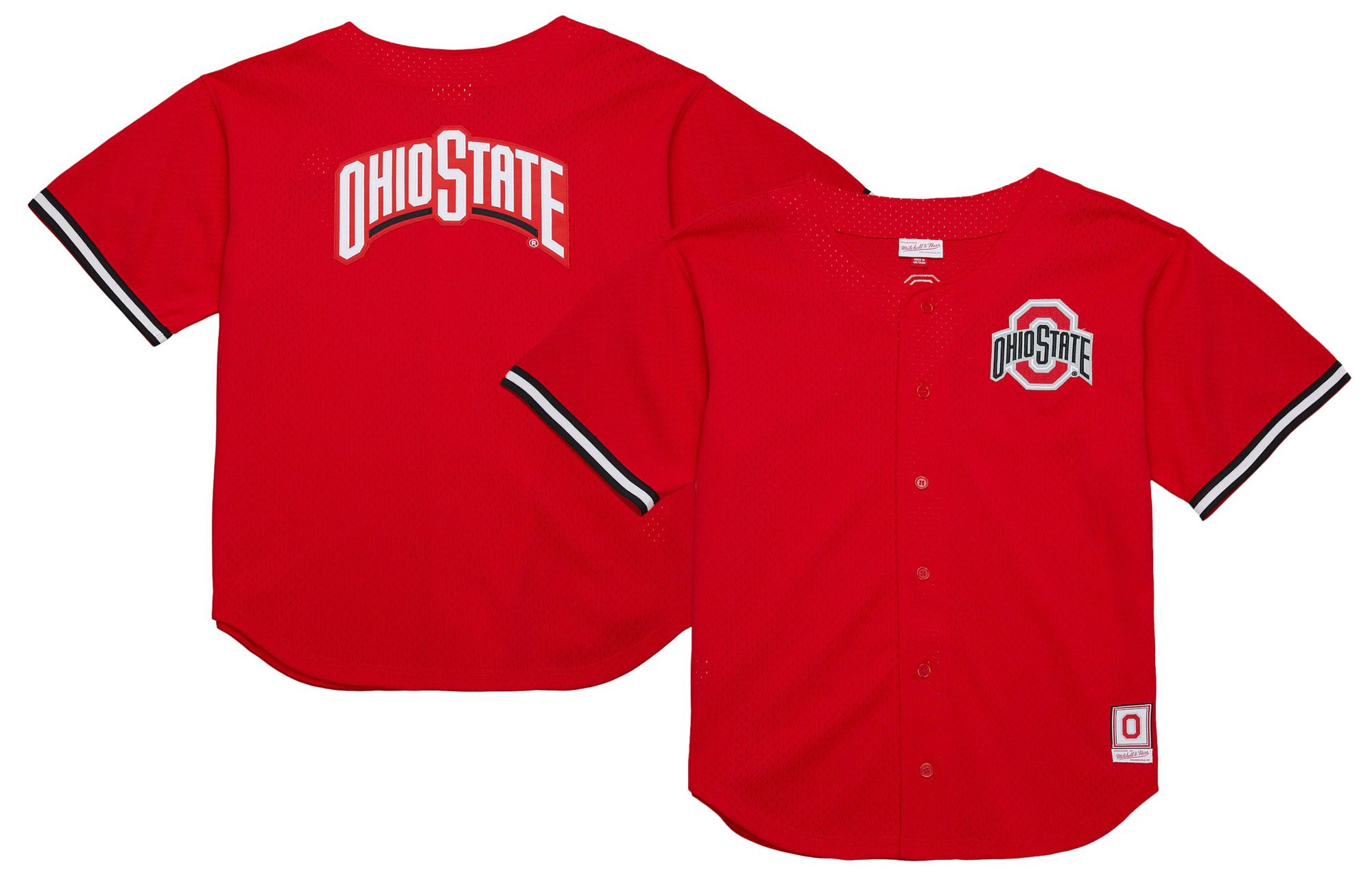 Mitchell & Ness Men's Ohio State Buckeyes Scarlet Gametime Mesh Jersey product image