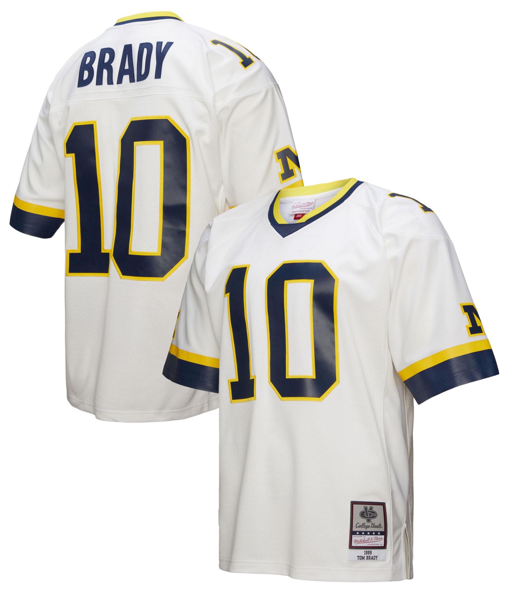 Mitchell & Ness Men's Michigan Wolverines Tom Brady #10 1999 White Legacy Football Jersey product image