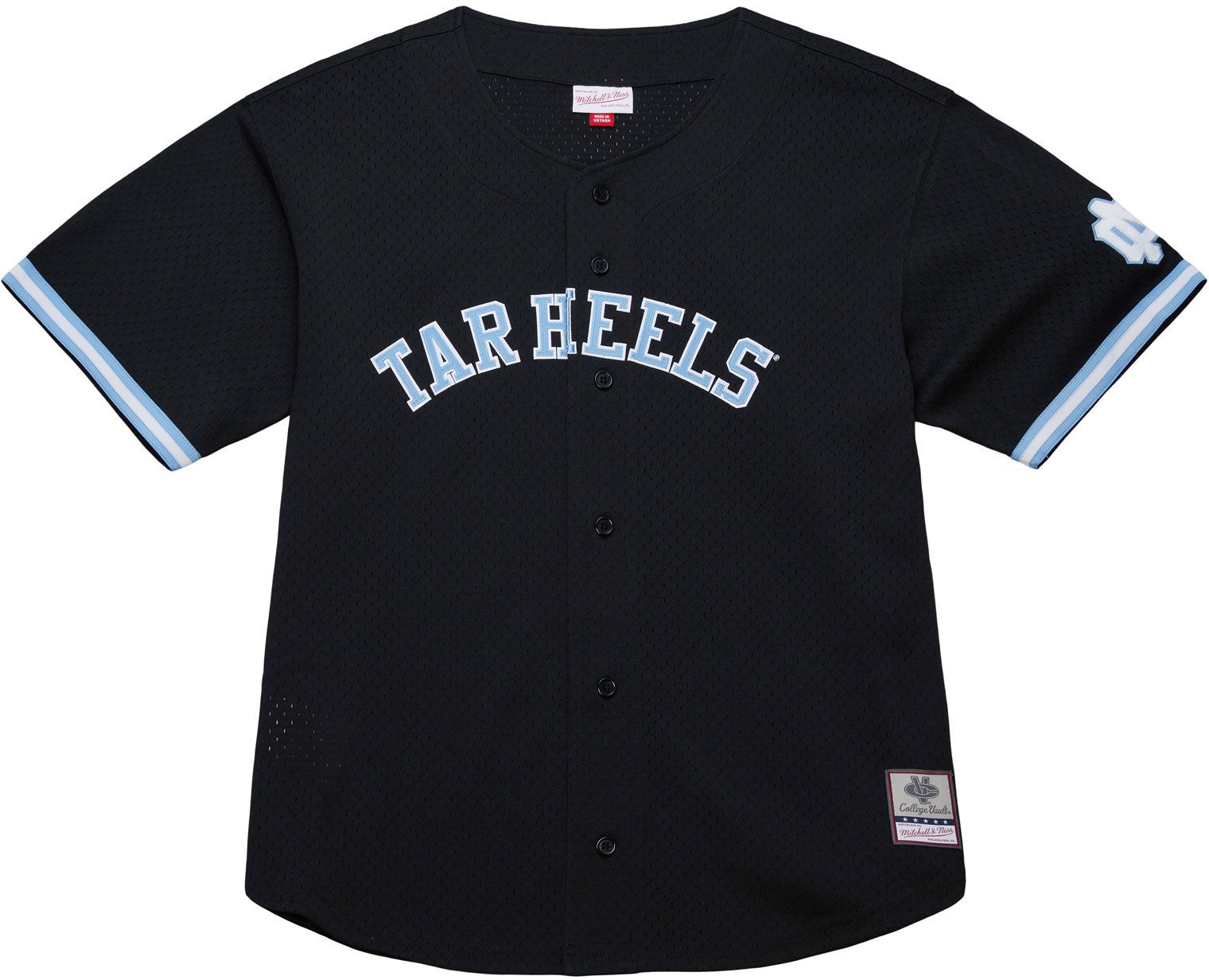 Mitchell & Ness Adult North Carolina Tar Heels Mesh Button Up Black Jersey product image