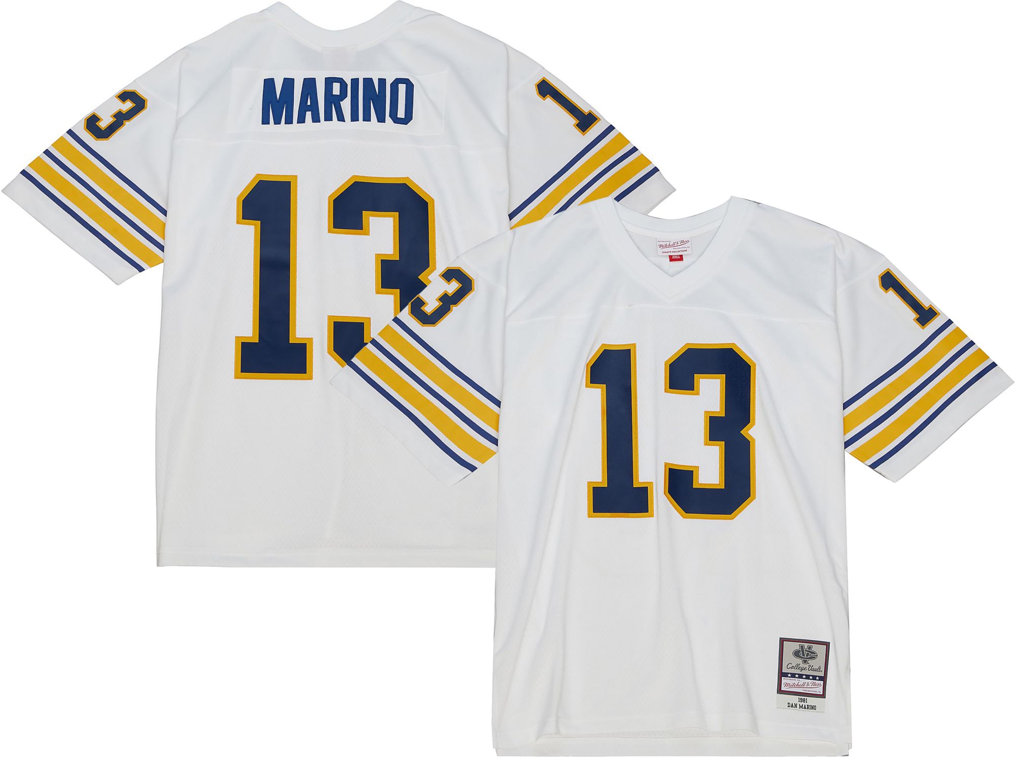 Mitchell & Ness Men's Pitt Panthers #13 White 1981 Dan Marino Replica Throwback Football Jersey product image