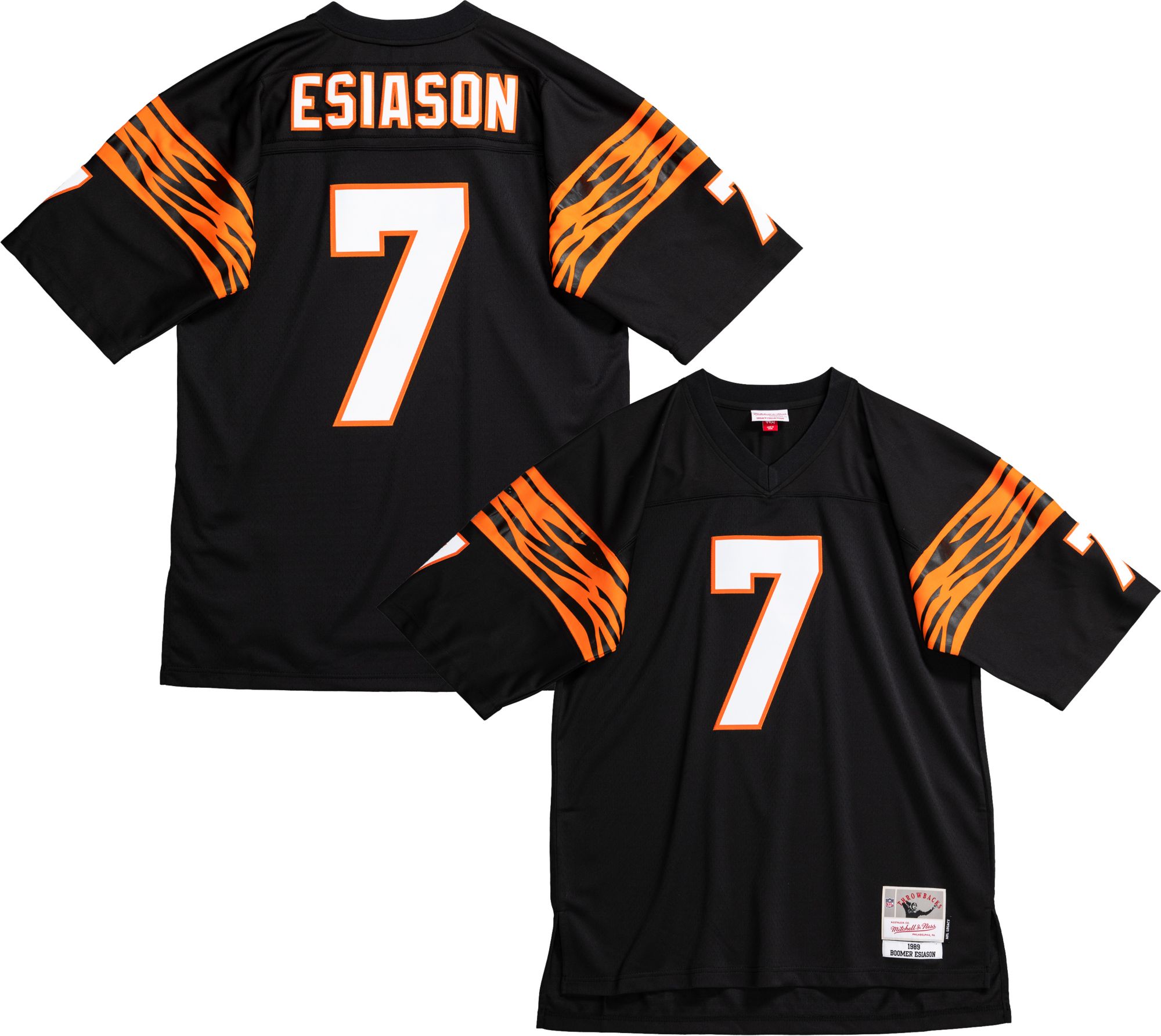 Mitchell & Ness Men's Cincinnati Bengals Boomer Esiason #7 1989 Black Throwback Jersey product image
