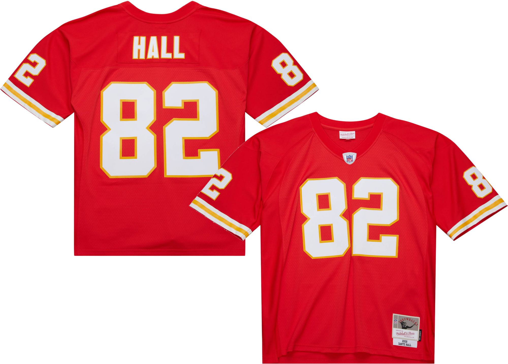 Mitchell & Ness Men's Kansas City Chiefs Dante Hall #82 2002 Red Throwback Jersey product image