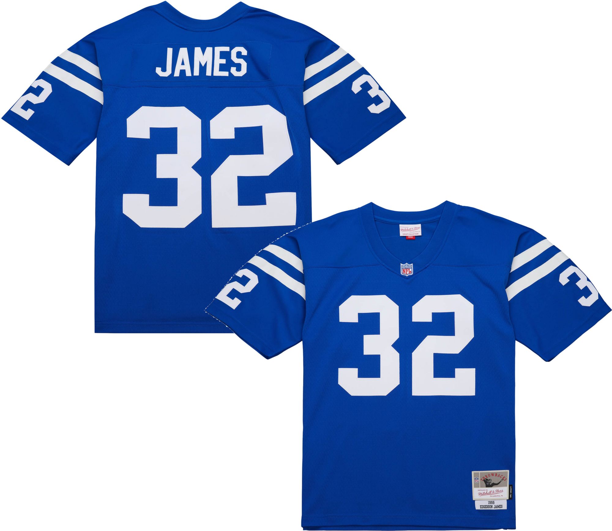 Mitchell & Ness Men's Indianapolis Colts Edgerrin James #32 1999 Blue Throwback Jersey product image