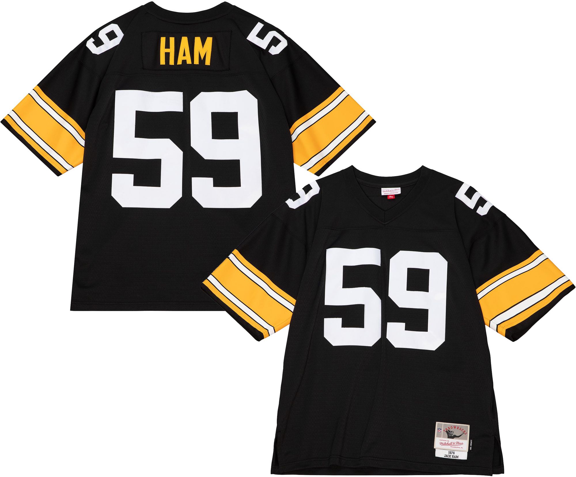 Mitchell & Ness Men's Pittsburgh Steelers Jack Ham #59 1976 Black Throwback Jersey product image