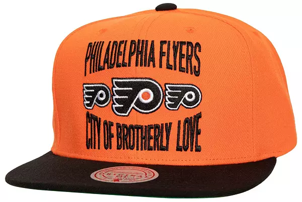 Mitchell & Ness Adult Philadelphia Flyers City Love Orange Snapback Adjustable Hat, Men's
