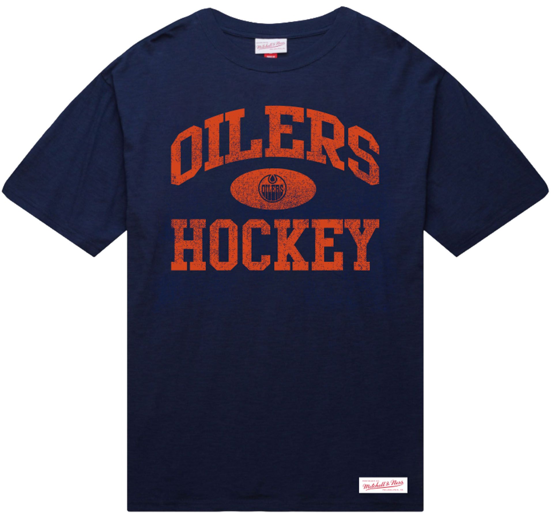Mitchell & Ness Adult Edmonton Oilers Power Play Navy Slub T-Shirt product image