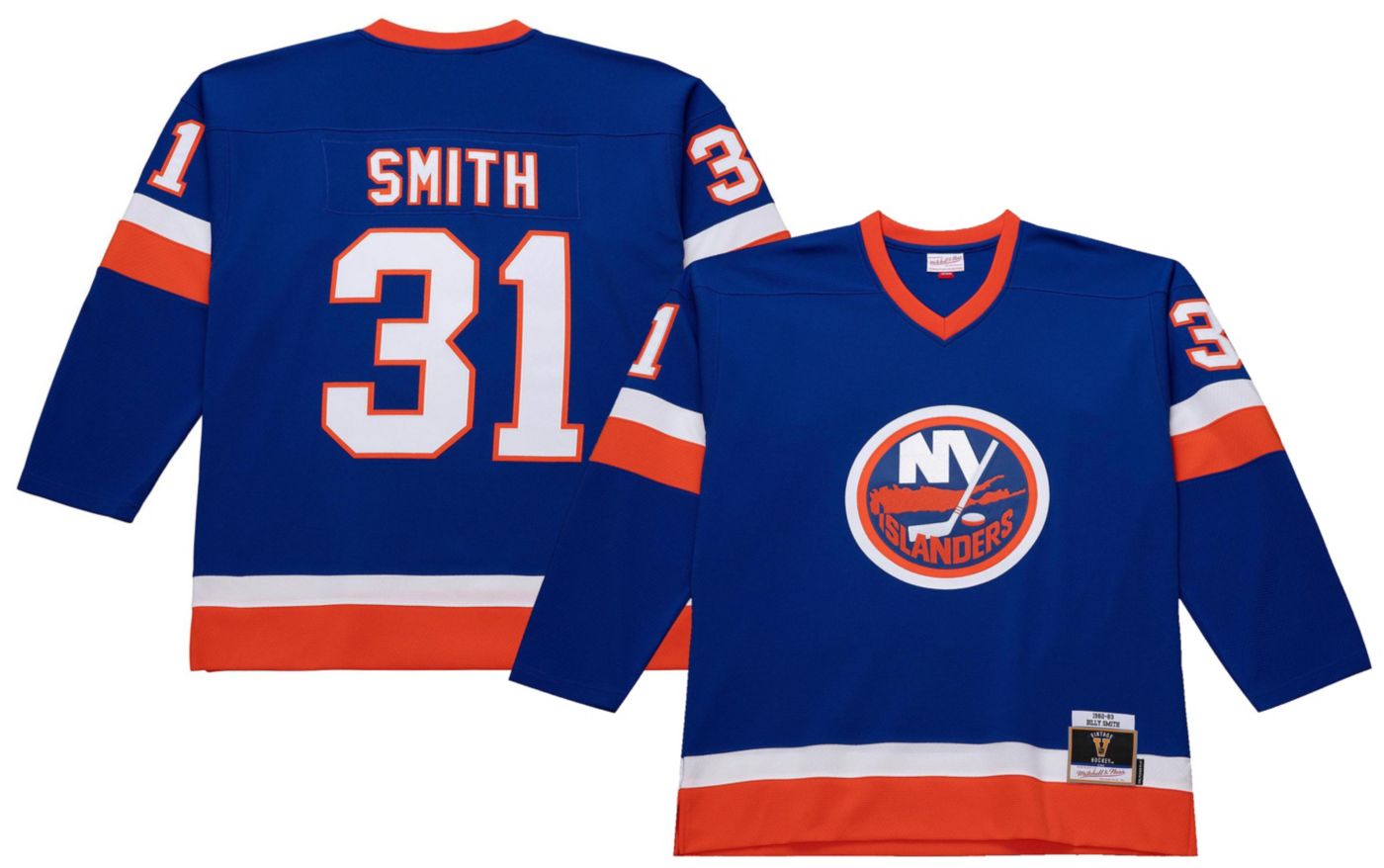 Mitchell Ness Men s New York Islanders Billy Smith 31 1982 Vintage Home Replica Jersey Dick s Sporting Goods