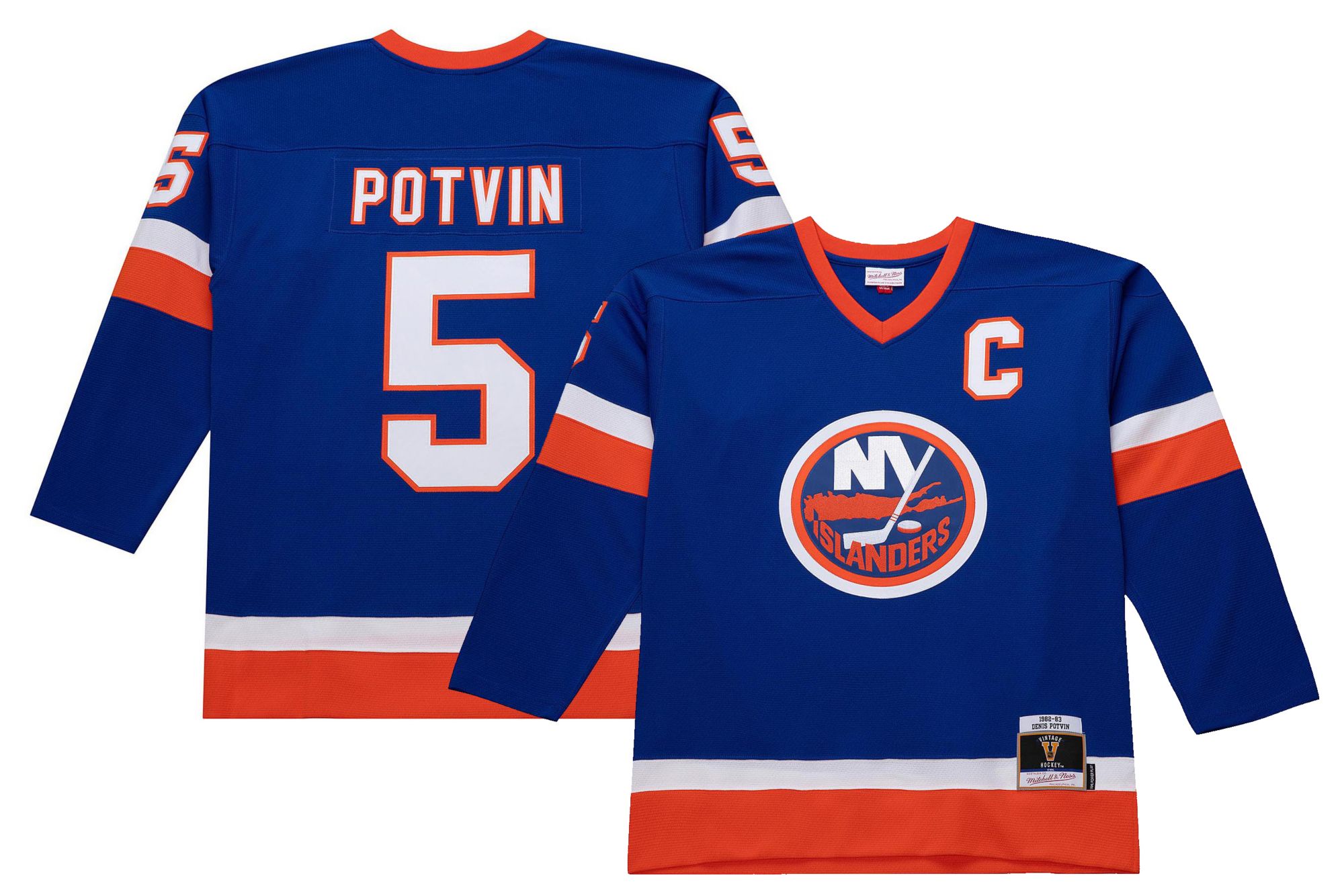 Mitchell & Ness Men's New York Islanders Denis Potvin #5 1982 Vintage Alternate Replica Jersey product image
