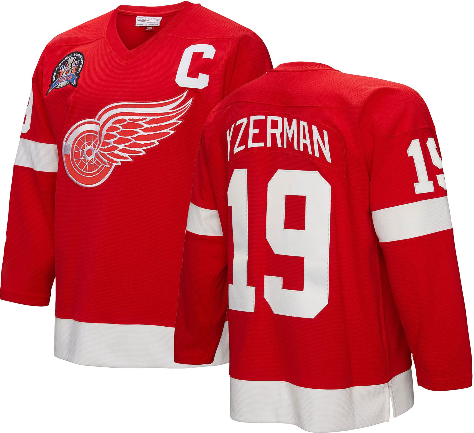 Mitchell & Ness Men's Detroit Red Wings Steve Yzerman #19 1996 Vintage Alternate Replica Jersey product image