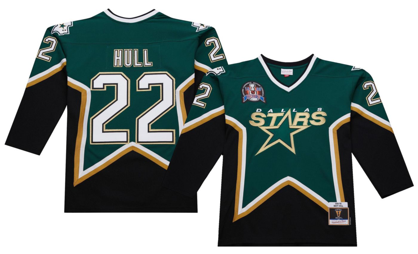 Mitchell Ness Men s Dallas Stars Brett Hull 22 1998 Vintage Alternate Replica Jersey Dick s Sporting Goods