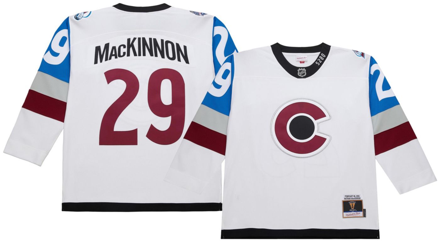 Nathan MacKinnon Quebec Nordiques Retro Jersey 2024 #29 Stanley Cup Champion small 46