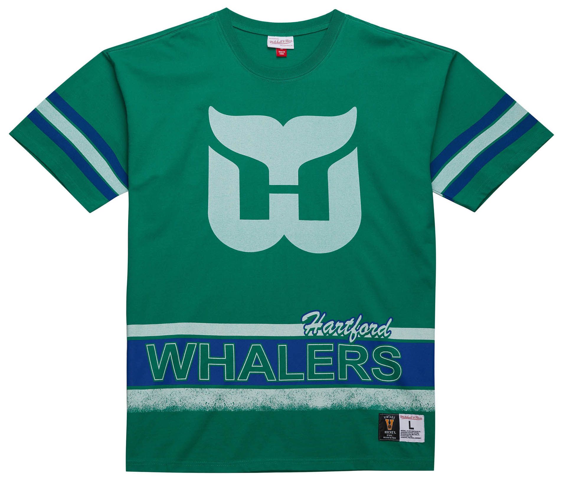 Mitchell & Ness Adult Hartford Whalers Vintage Green Oversized T-Shirt product image