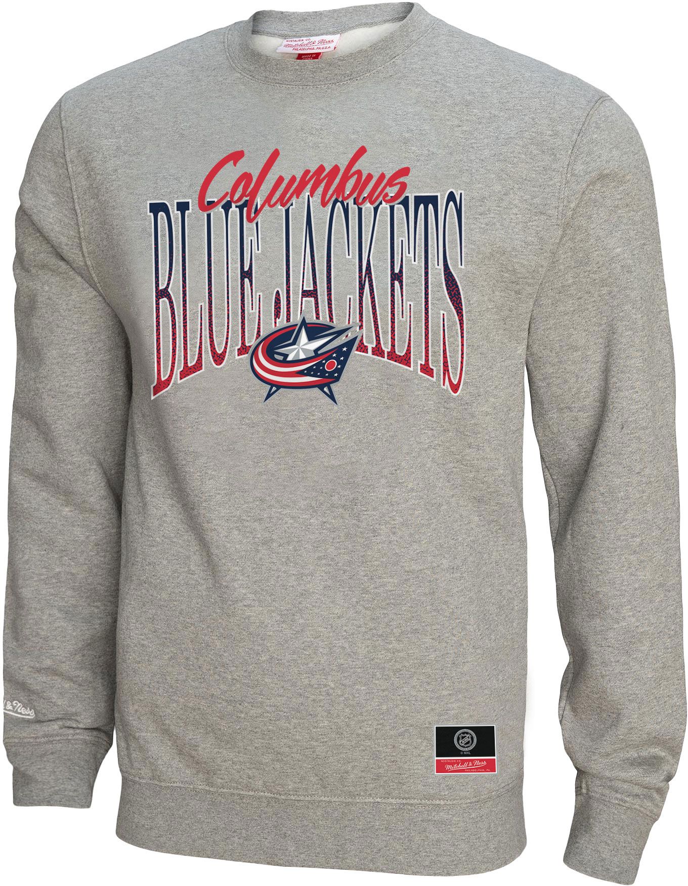 Mitchell & Ness Women's Columbus Blue Jackets Grey Hockey Night Crewneck Sweatshirt product image