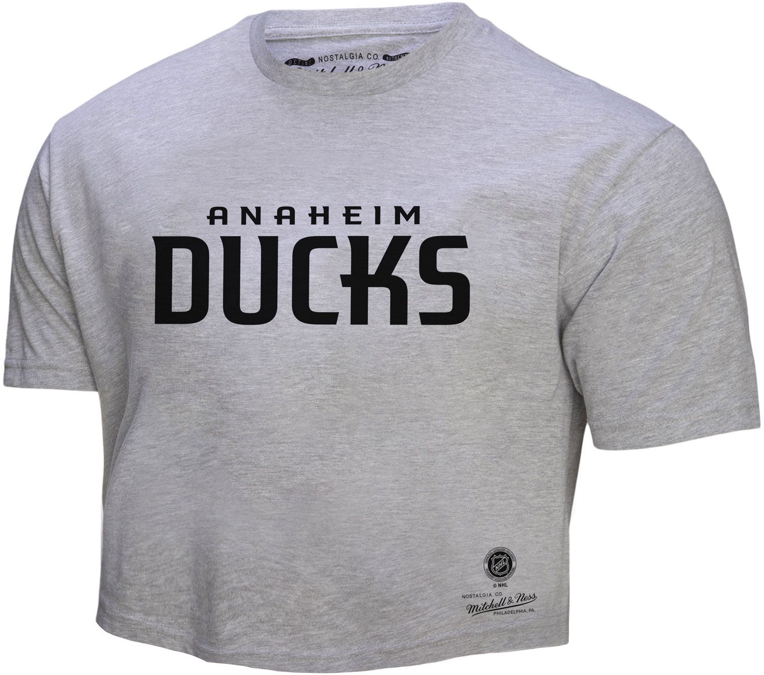 Mitchell & Ness Women's Anaheim Ducks Grey Cropped T-Shirt product image