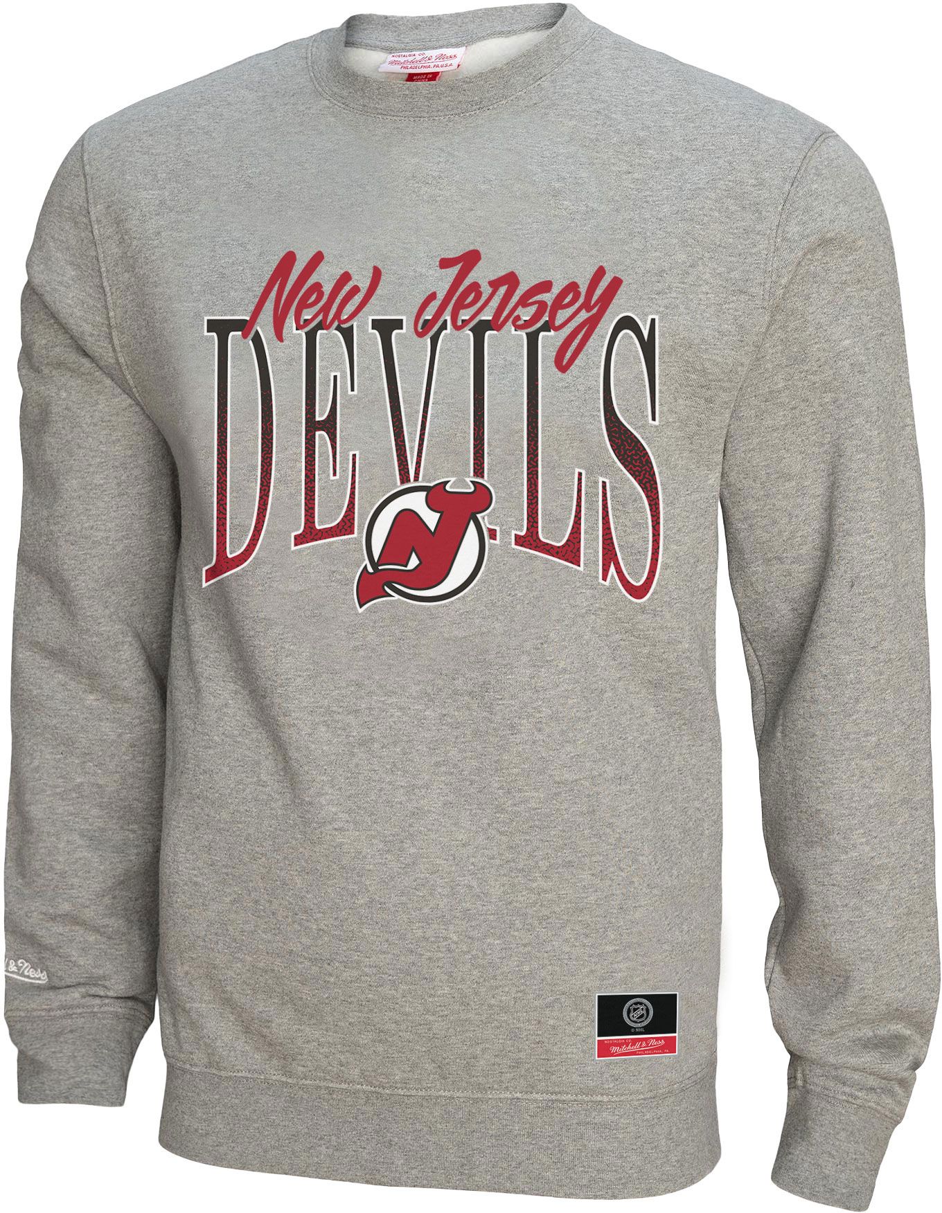 Mitchell & Ness Women's New Jersey Devils Grey Hockey Night Crewneck Sweatshirt product image