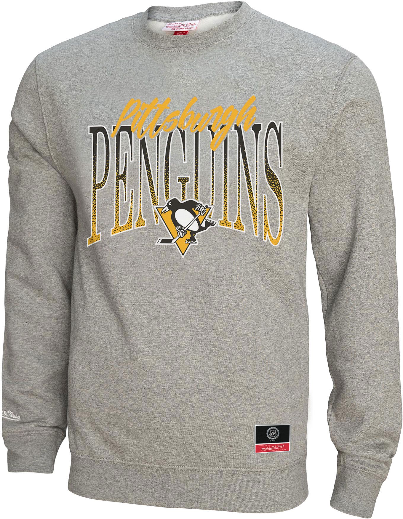 Mitchell & Ness Women's Pittsburgh Penguins Grey Hockey Night Crewneck Sweatshirt product image
