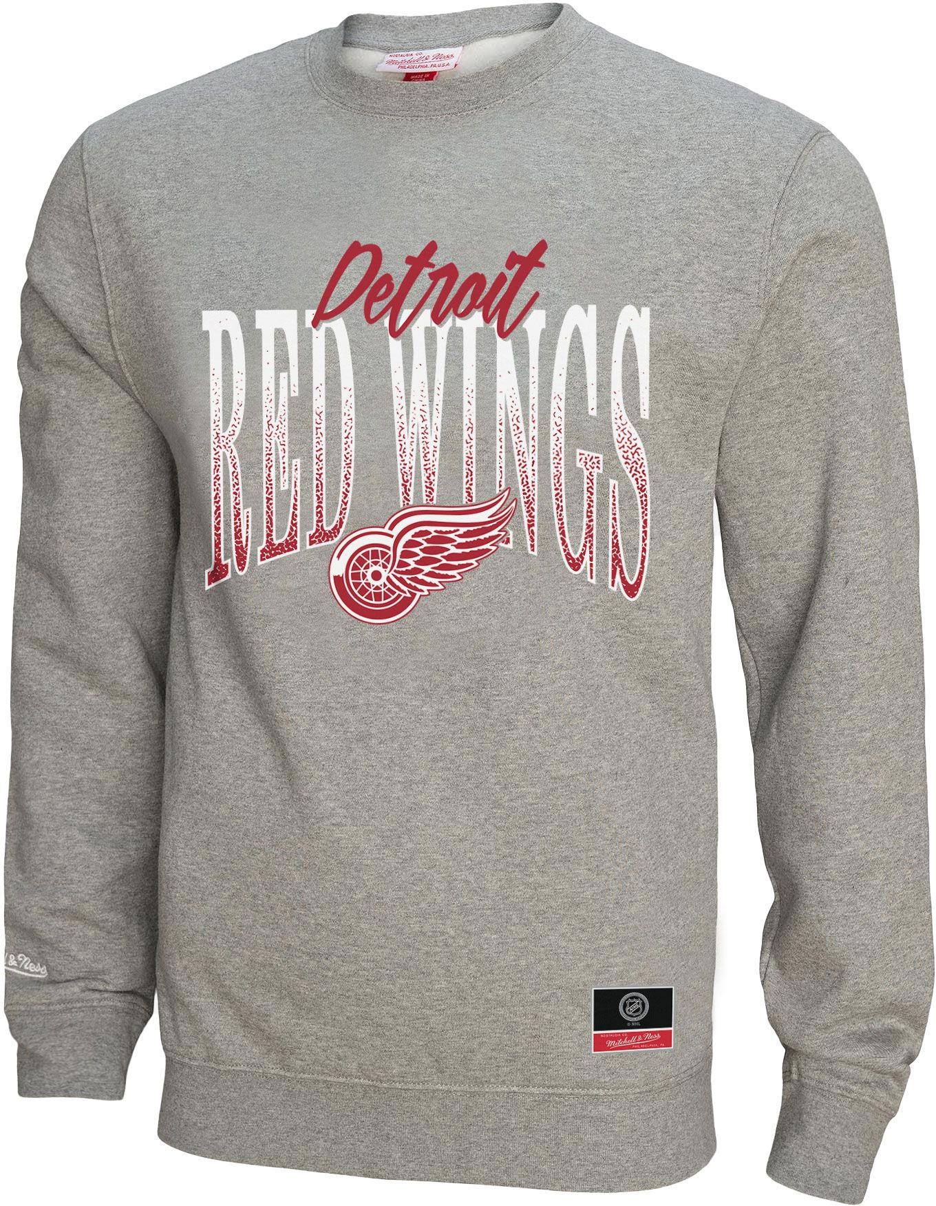 Mitchell & Ness Women's Detroit Red Wings Grey Hockey Night Crewneck Sweatshirt product image