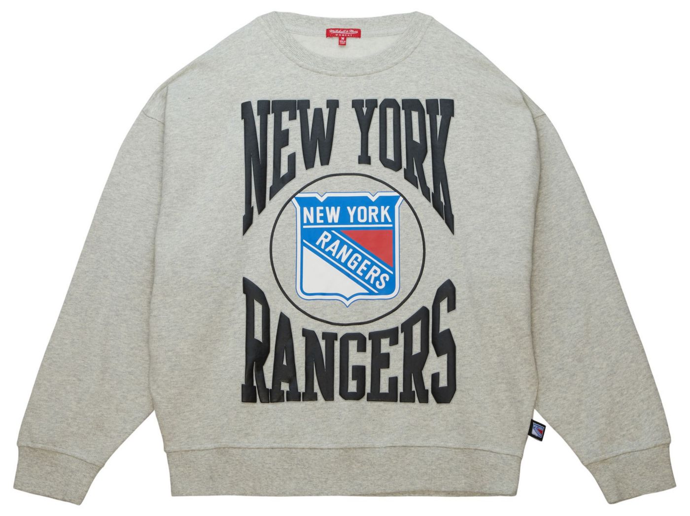 Mitchell Ness Women s New York Rangers Logo 3.0 Grey Crew Sweatshirt Dick s Sporting Goods