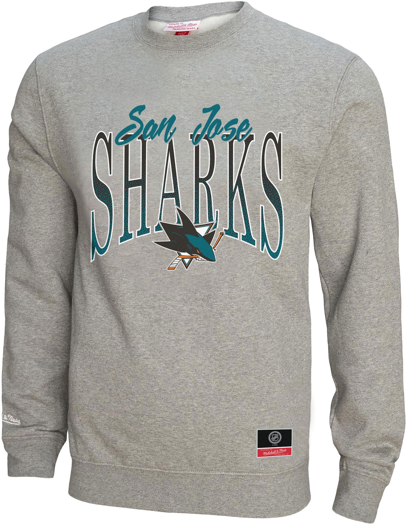 Mitchell & Ness Women's San Jose Sharks Grey Hockey Night Crewneck Sweatshirt product image