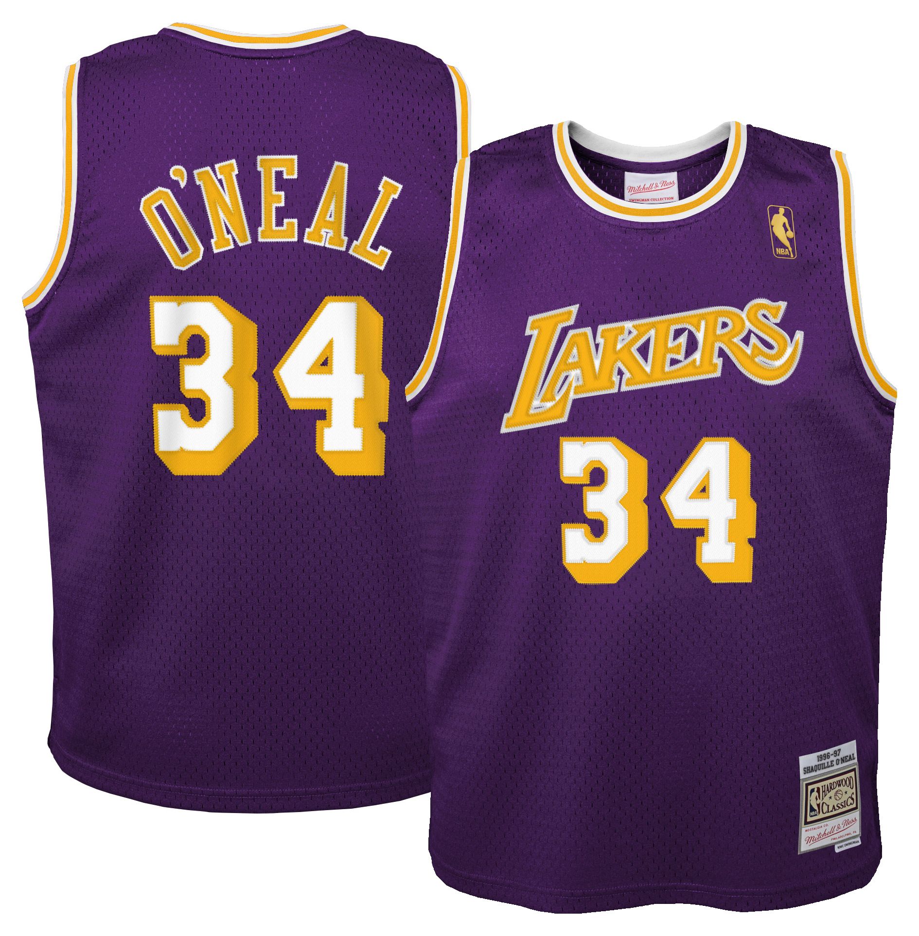 Mitchell & Ness Youth Los Angeles Lakers Shaquille O'Neal #34 '96 Hardwood Classic Jersey product image