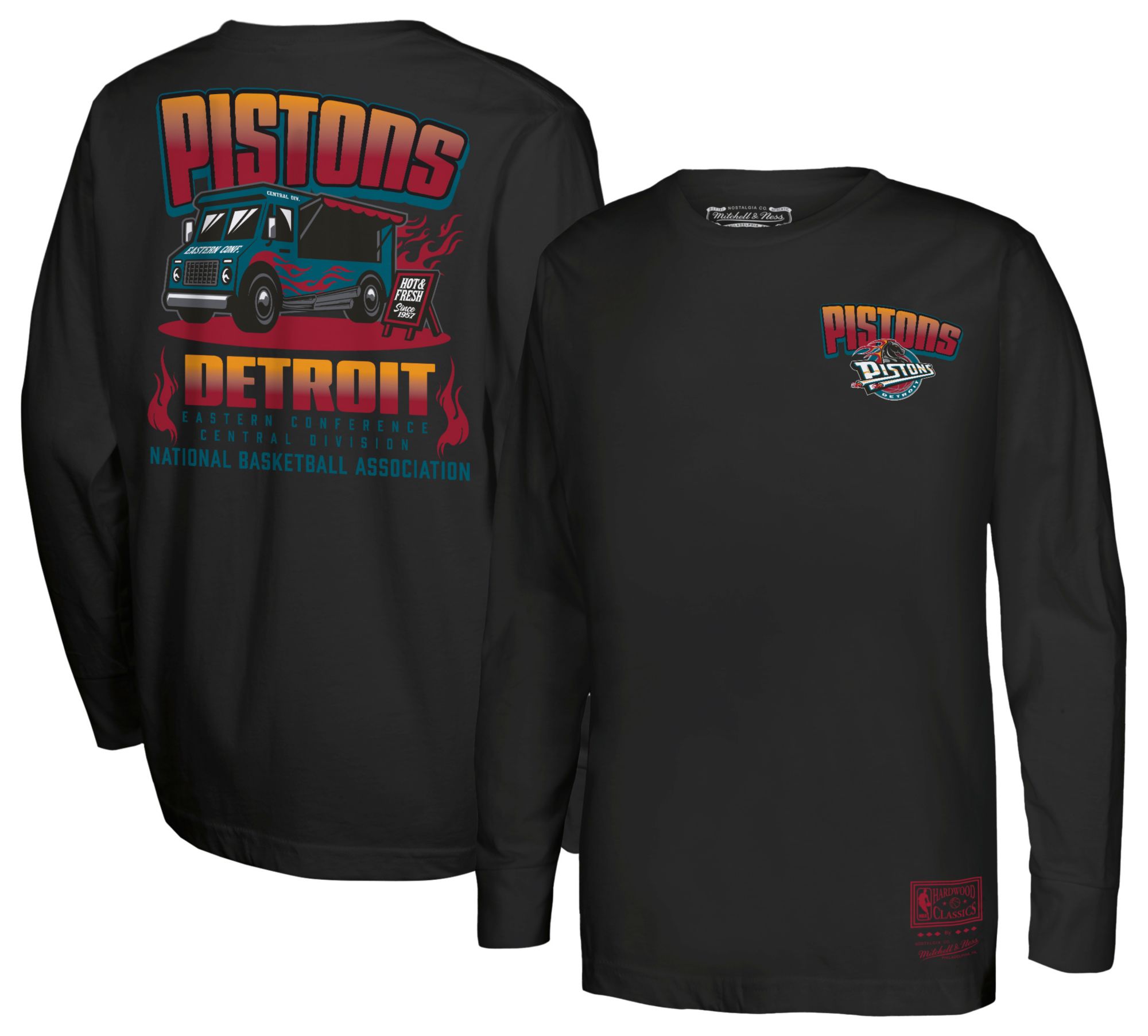Mitchell & Ness Youth Detroit Pistons Retro Food Truck Long Sleeve T-Shirt product image