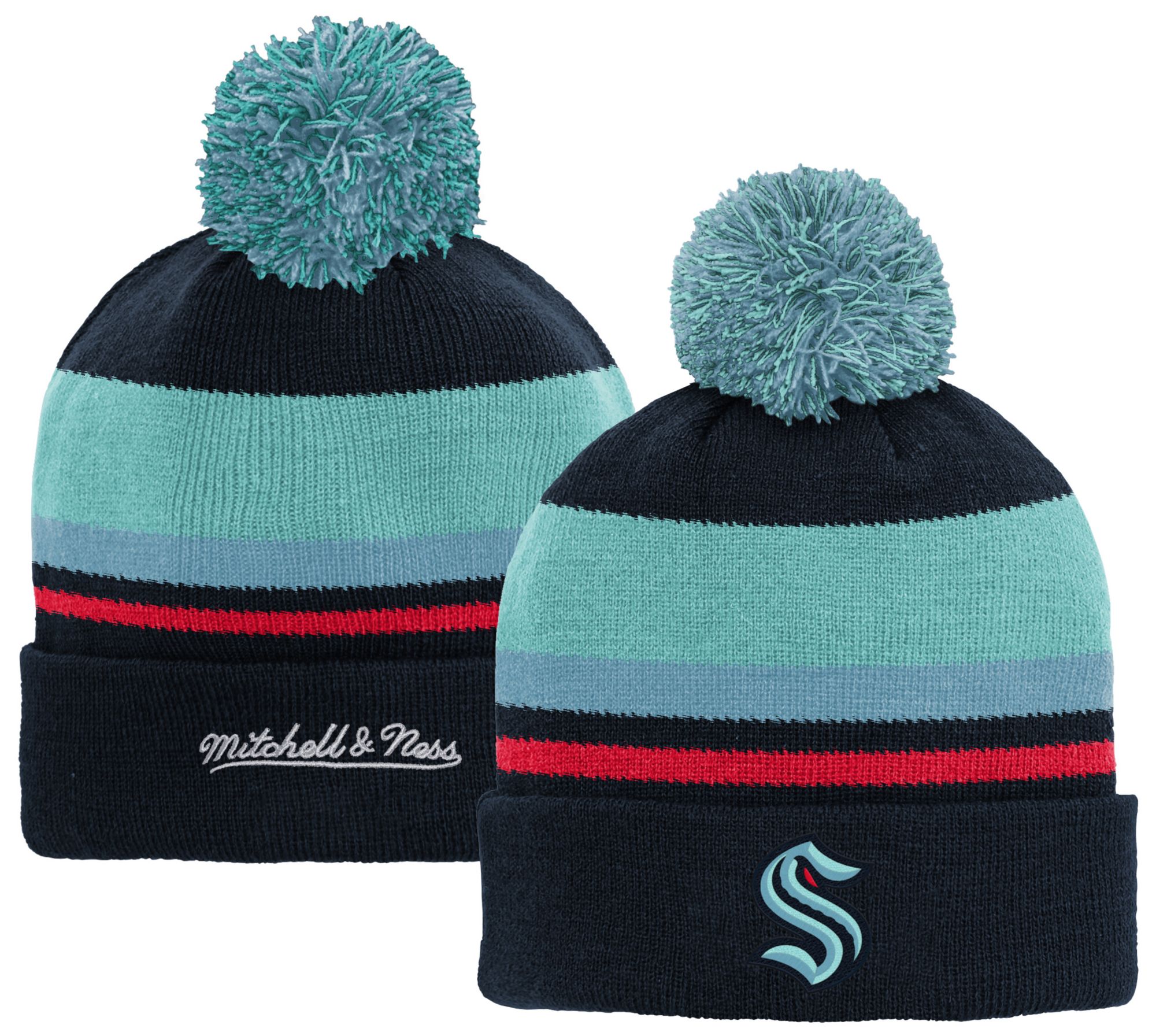 NHL Youth Seattle Kraken Stripe Navy Cuffed Beanie product image