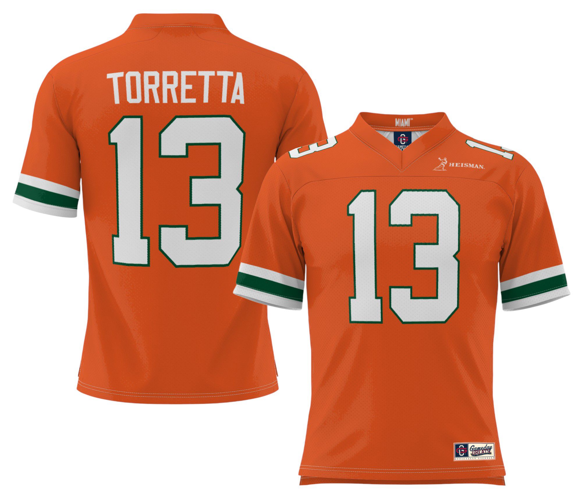ProSphere Men's Miami Hurricanes Gino Torretta #13 Orange Heisman Jersey product image