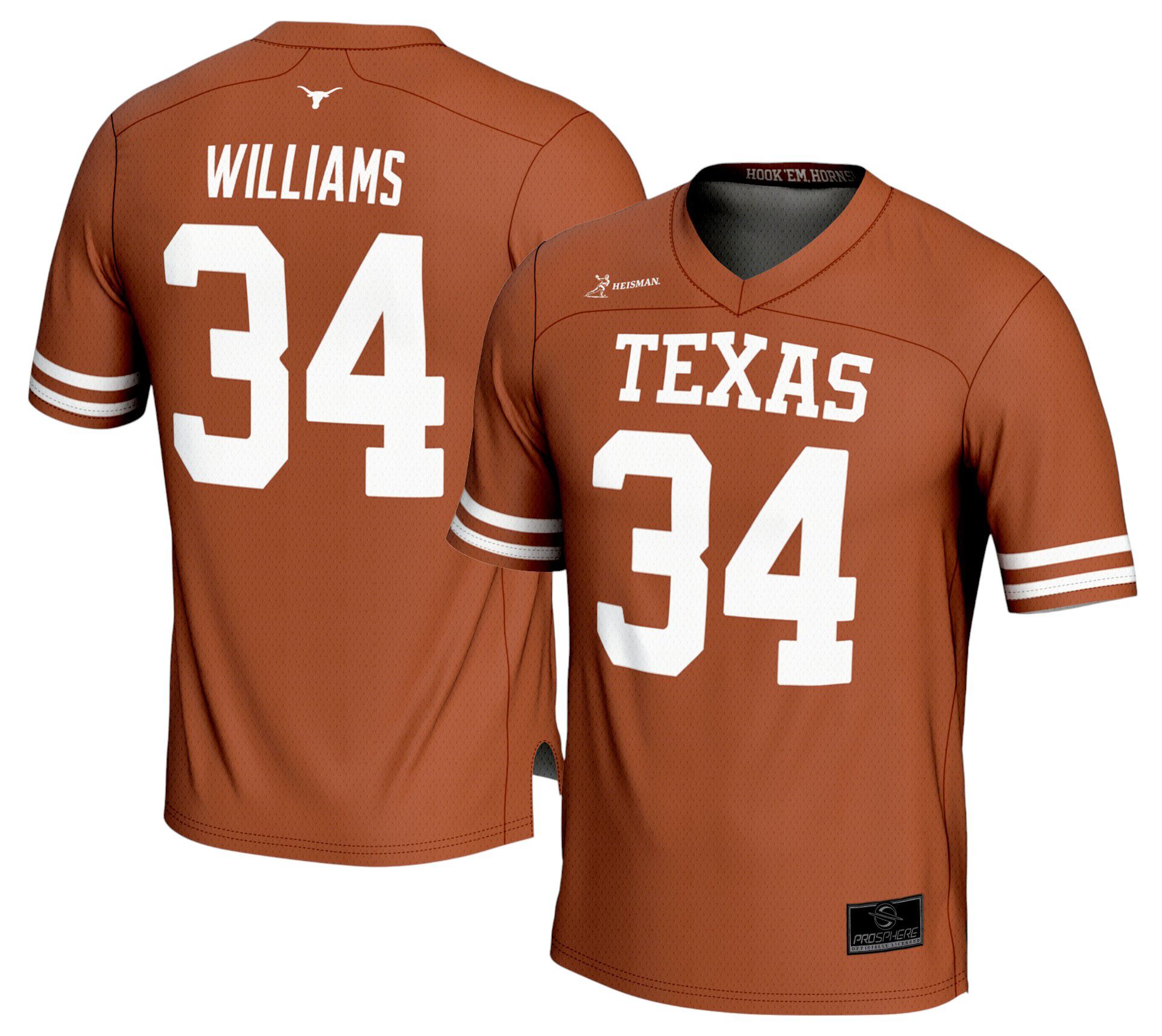 ProSphere Men's Texas Longhorns Ricky Williams #34 Orange Heisman Jersey product image