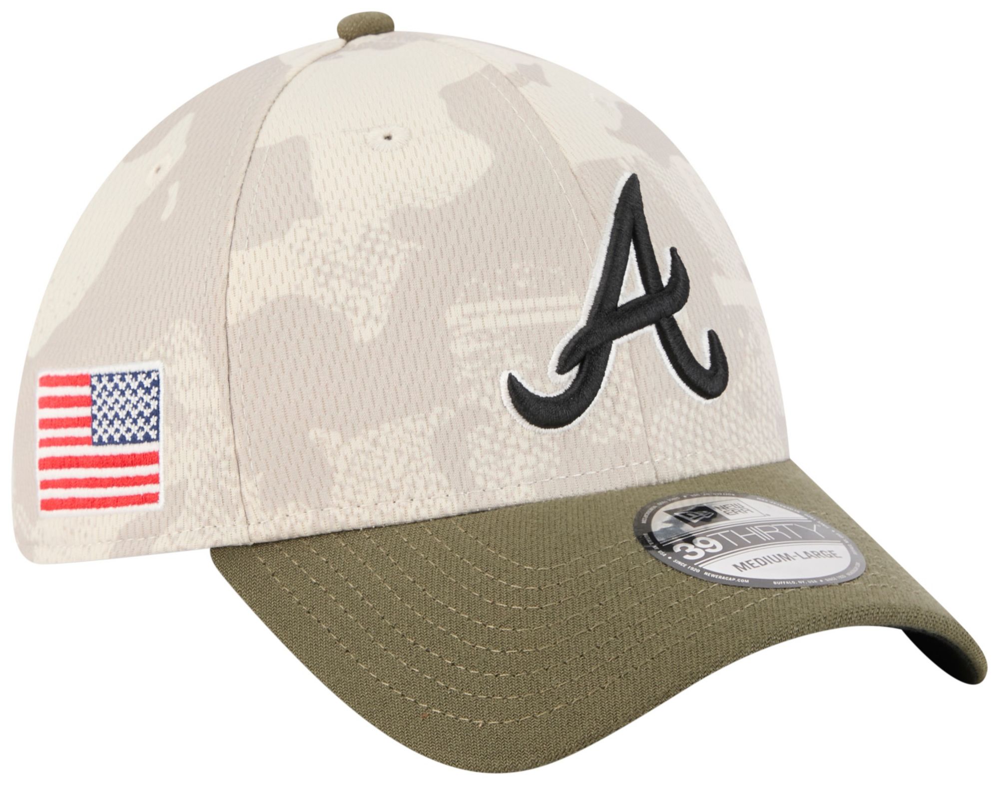 New Era Adult Atlanta Braves Khaki Armed Forces Day 2025 39Thirty Stretch Fit Hat product image