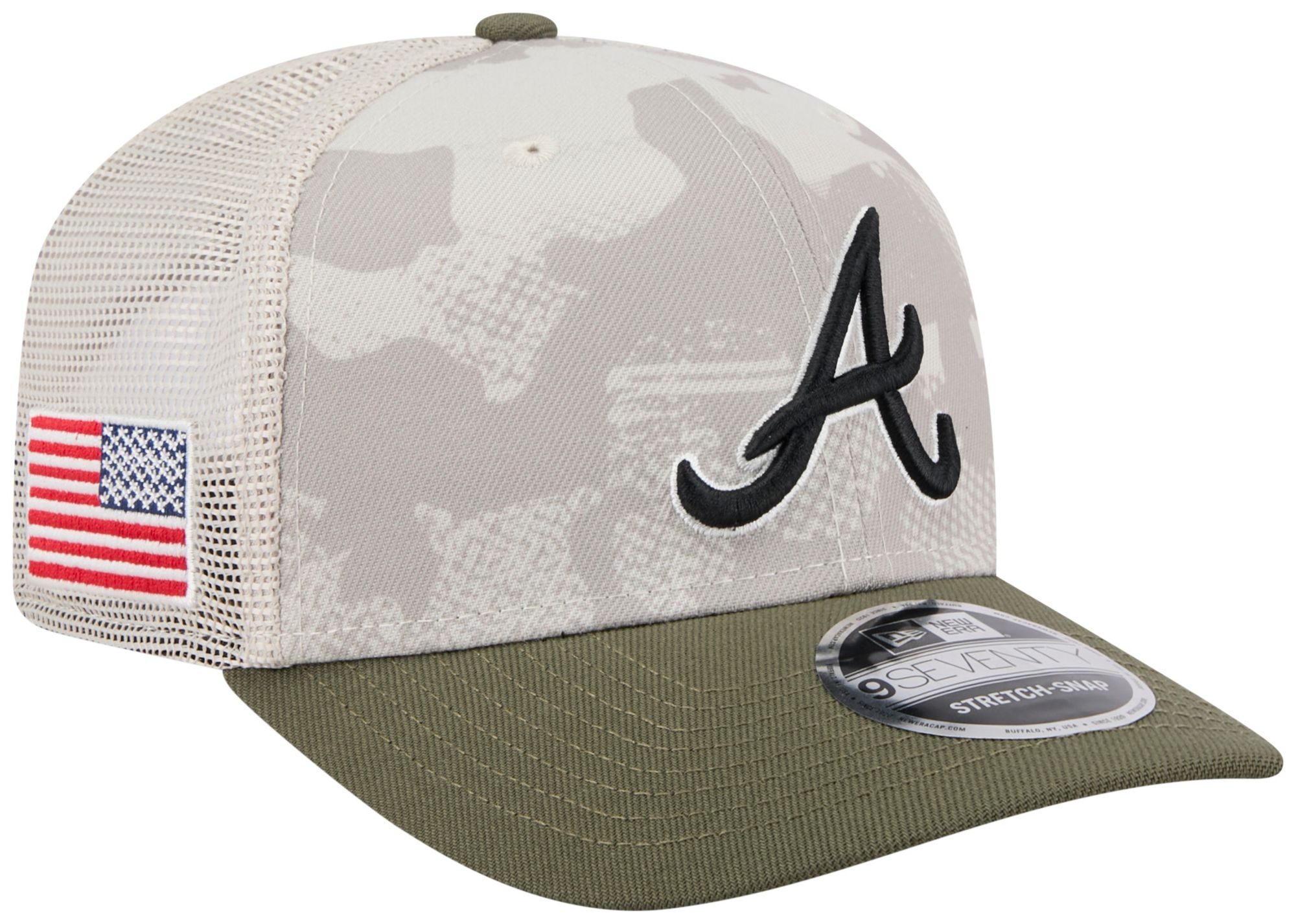 New Era Adult Atlanta Braves Khaki Armed Forces Day 2025 9Seventy Adjustable Hat product image