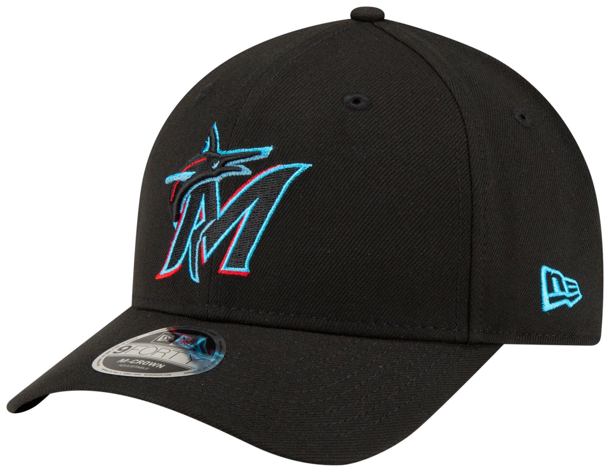 New Era Adult Miami Marlins Black Player Replica 9Forty Adjustable Hat product image