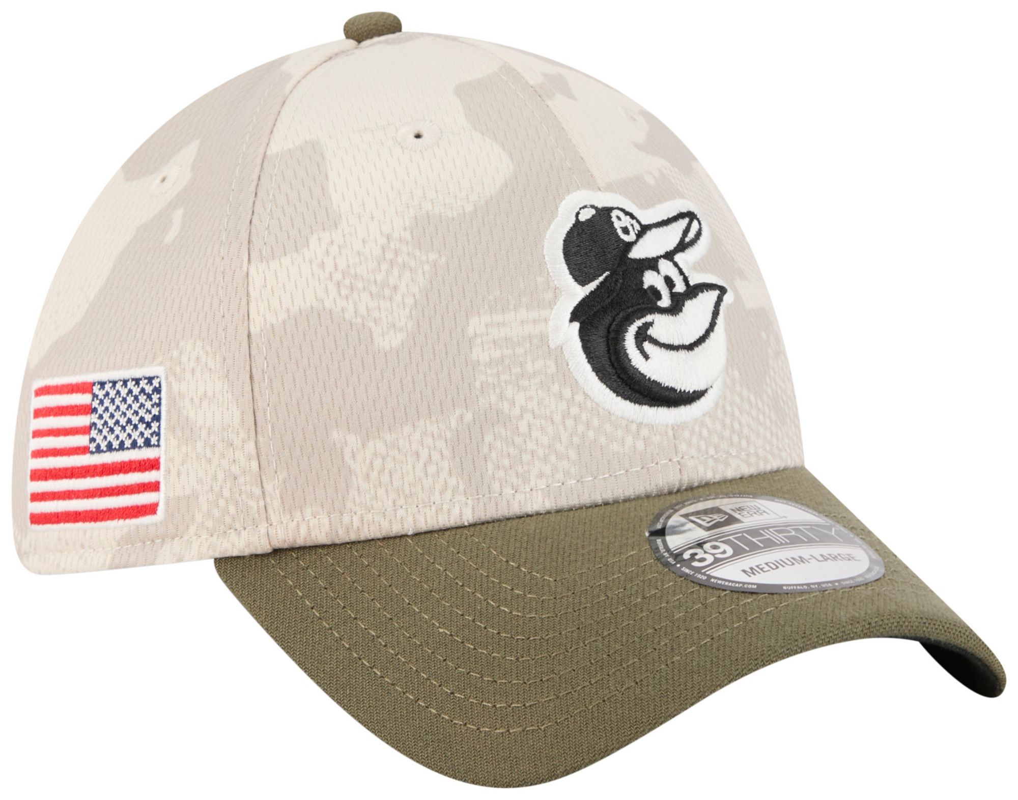 New Era Adult Baltimore Orioles Khaki Armed Forces Day 2025 39Thirty Stretch Fit Hat product image