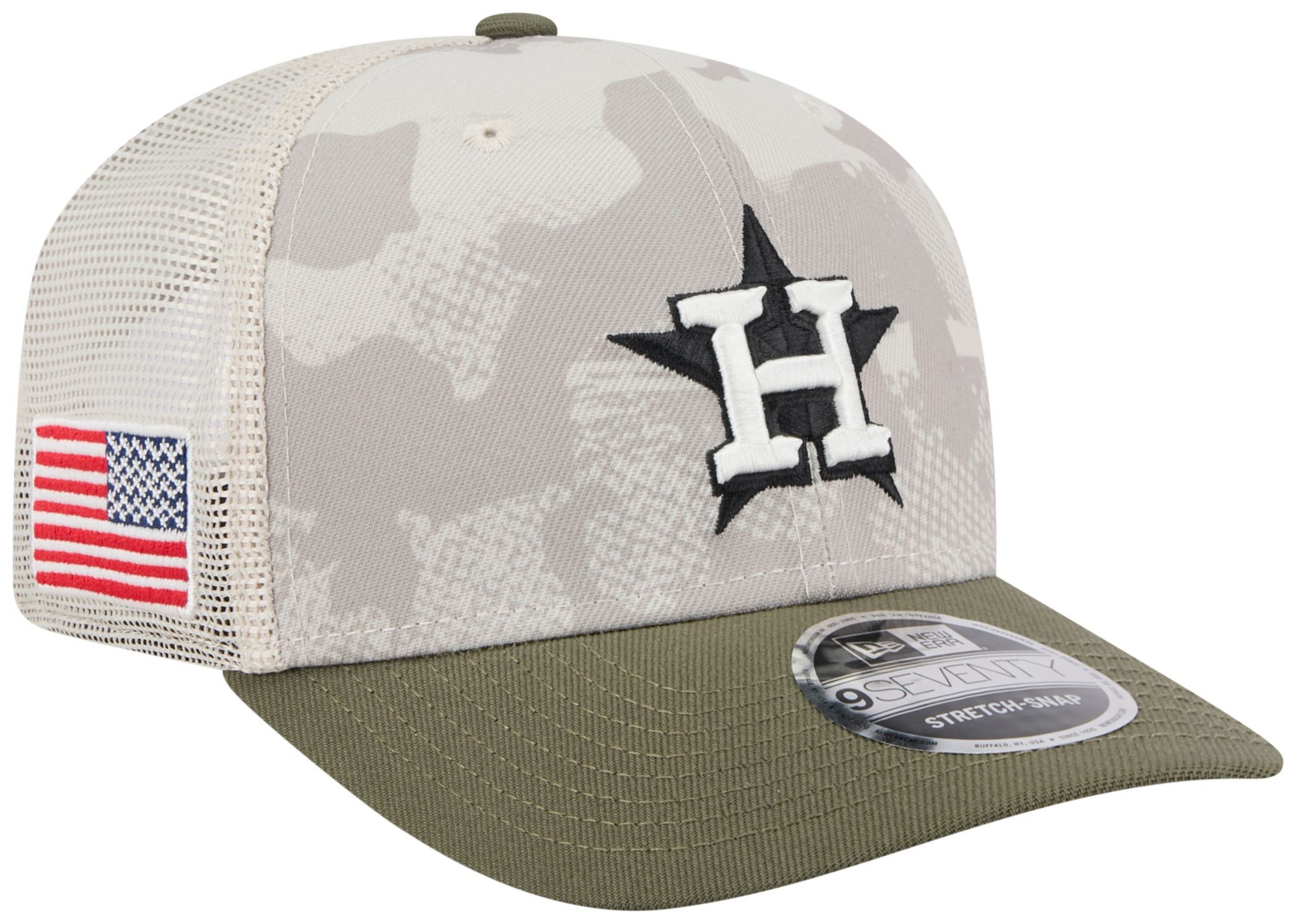 New Era Adult Houston Astros Khaki Armed Forces Day 2025 9Seventy Adjustable Hat product image