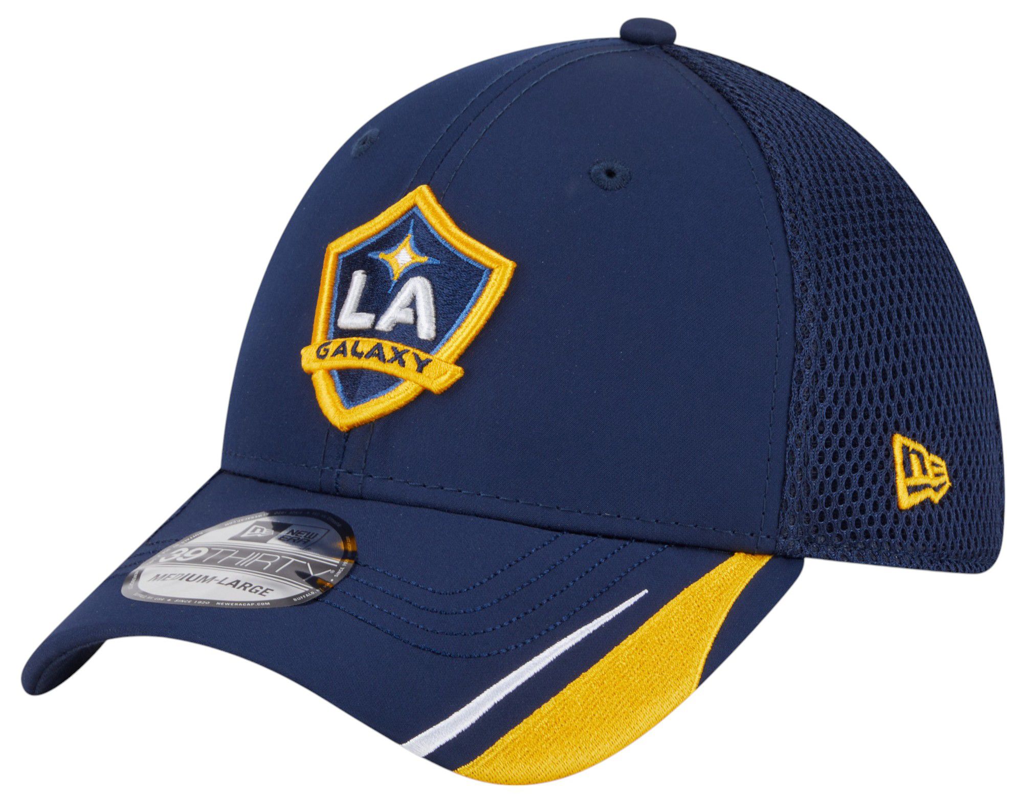 New Era Adult Los Angeles Galaxy Dark Blue Linear 39Thirty Stretch Fit Hat product image