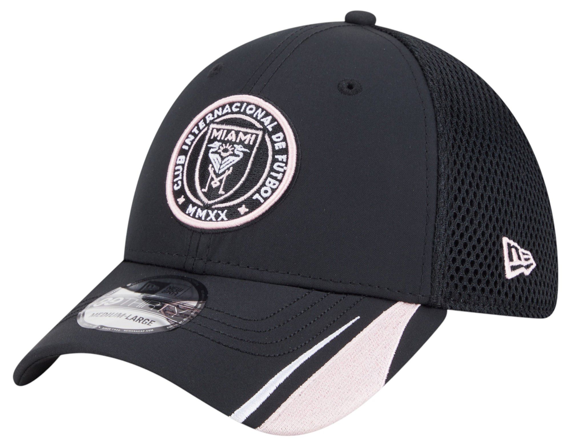 New Era Adult Inter Miami CF Black Linear 39Thirty Stretch Fit Hat product image