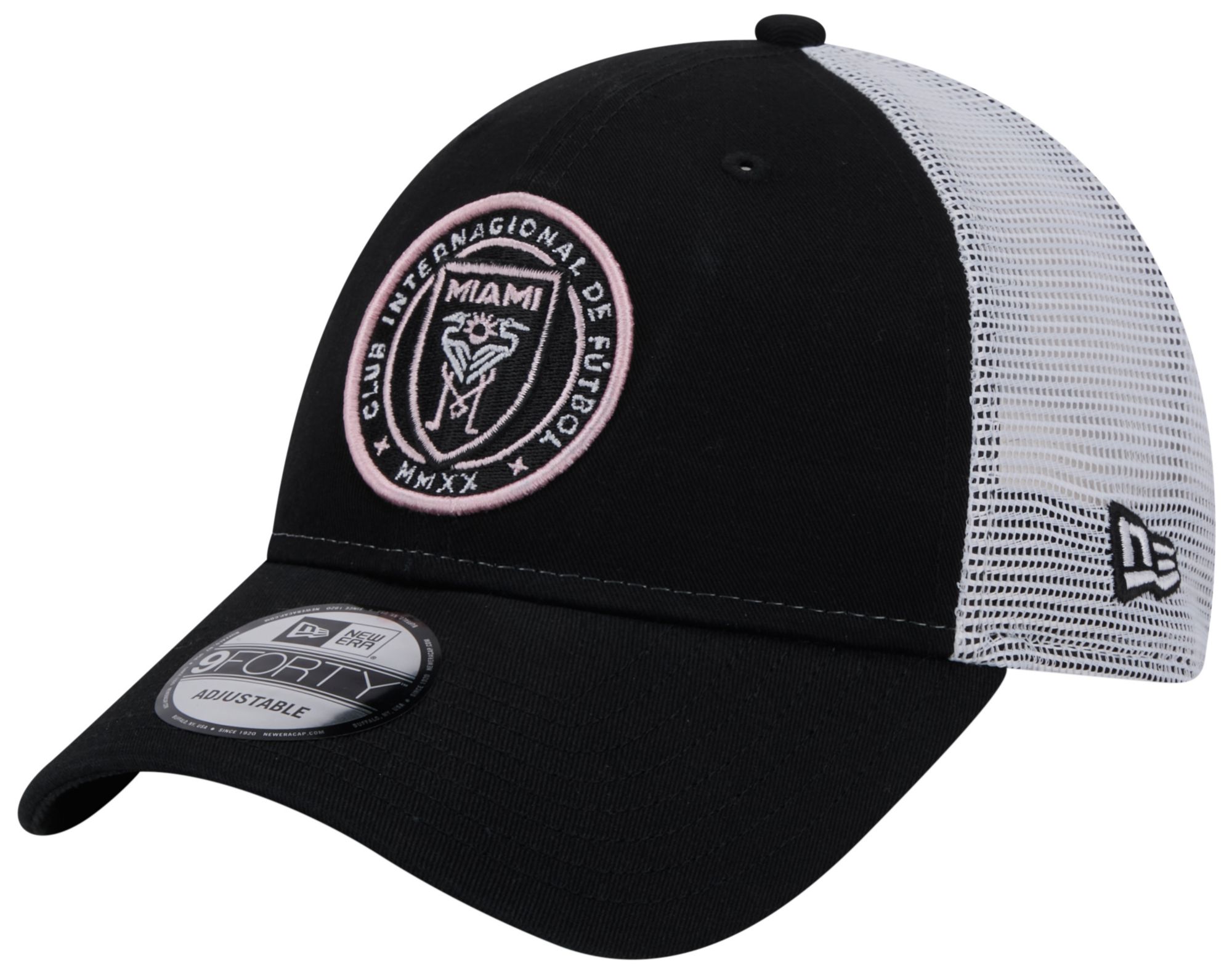 New Era Adult Inter Miami CF Black Logo Trucker 9Forty Adjustable Hat product image
