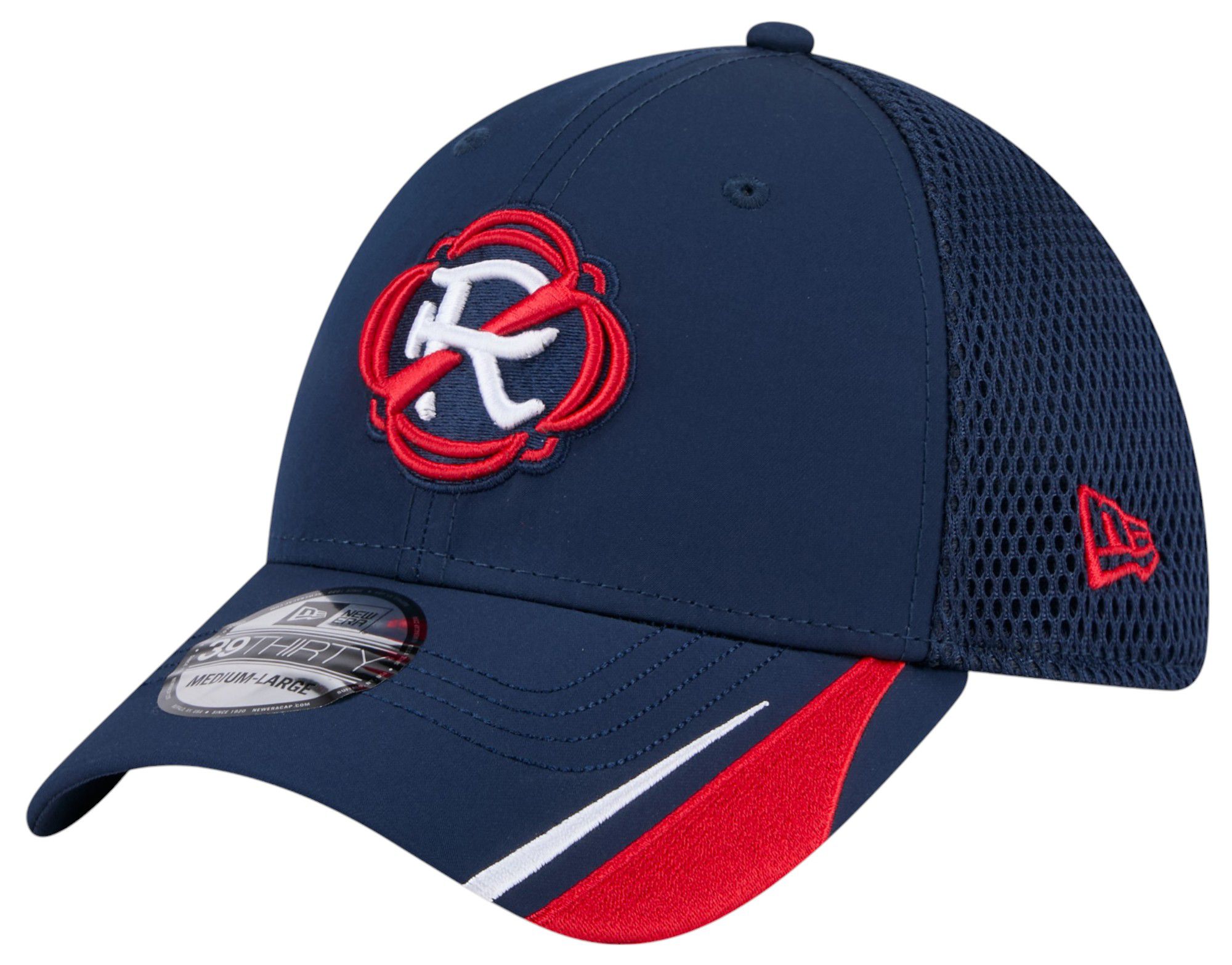 New Era Adult New England Revolution Dark Blue Linear 39Thirty Stretch Fit Hat product image