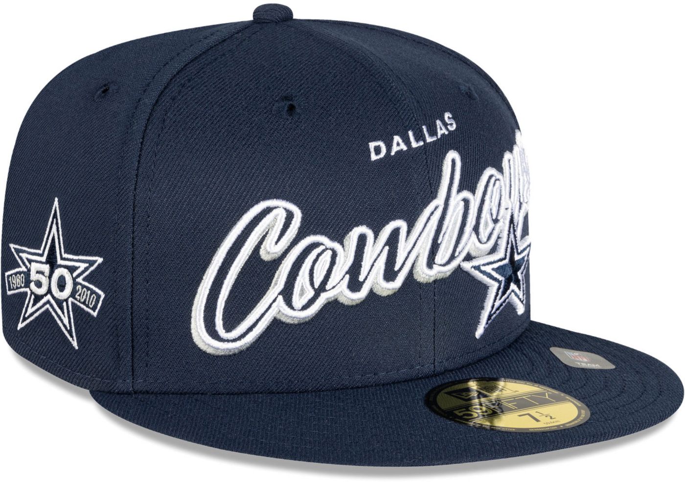 New Era Adult Dallas Cowboys Script Navy 59Fifty Fitted Hat Dick s Sporting Goods