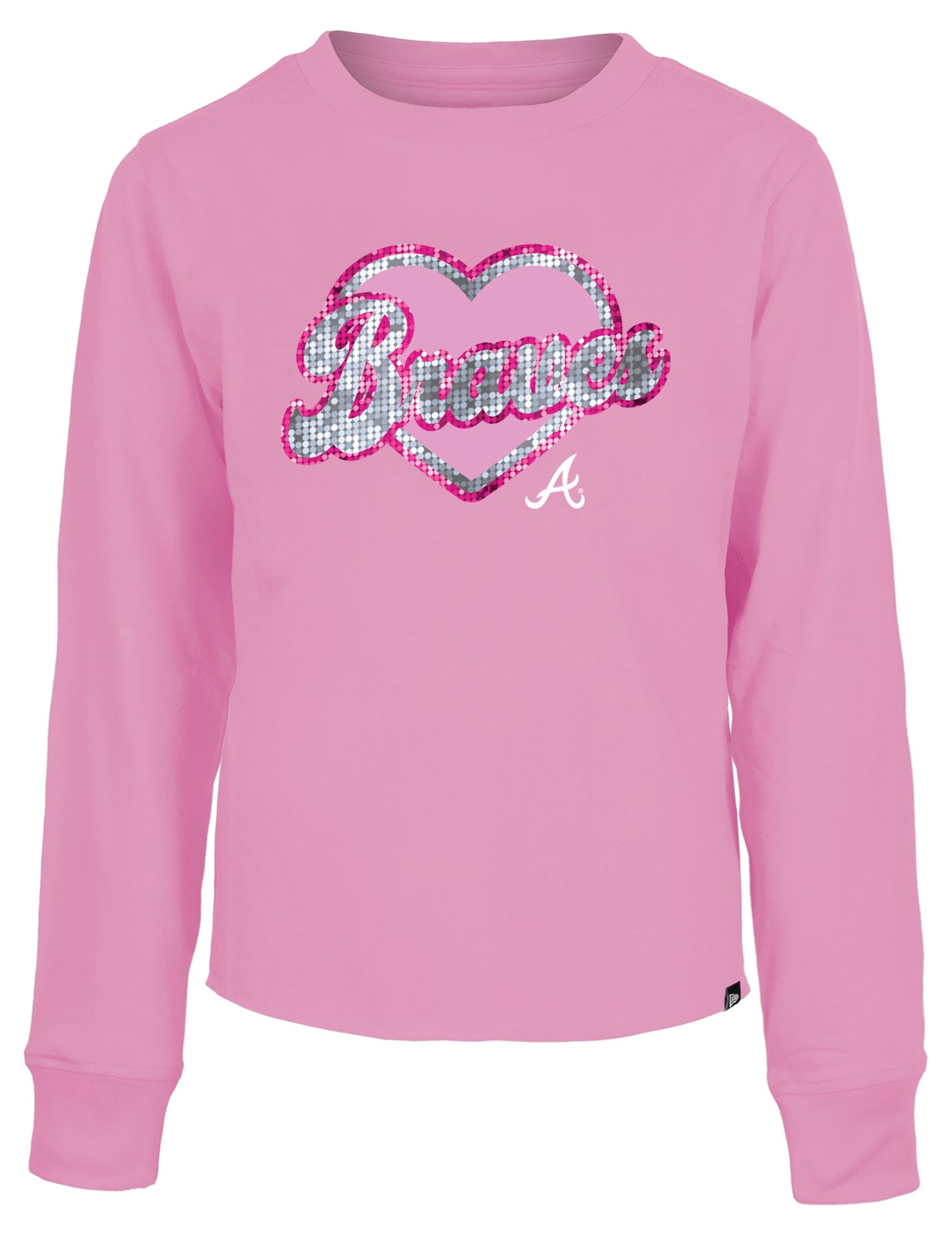 New Era Girls' Atlanta Braves Pink Sequin Sweatshirt product image