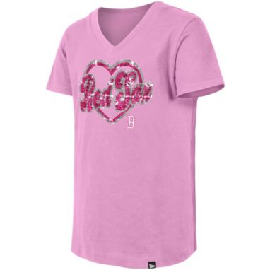 sorry, New Era Girls' Boston Red Sox Pink Sequin T-Shirt is currently out of stock