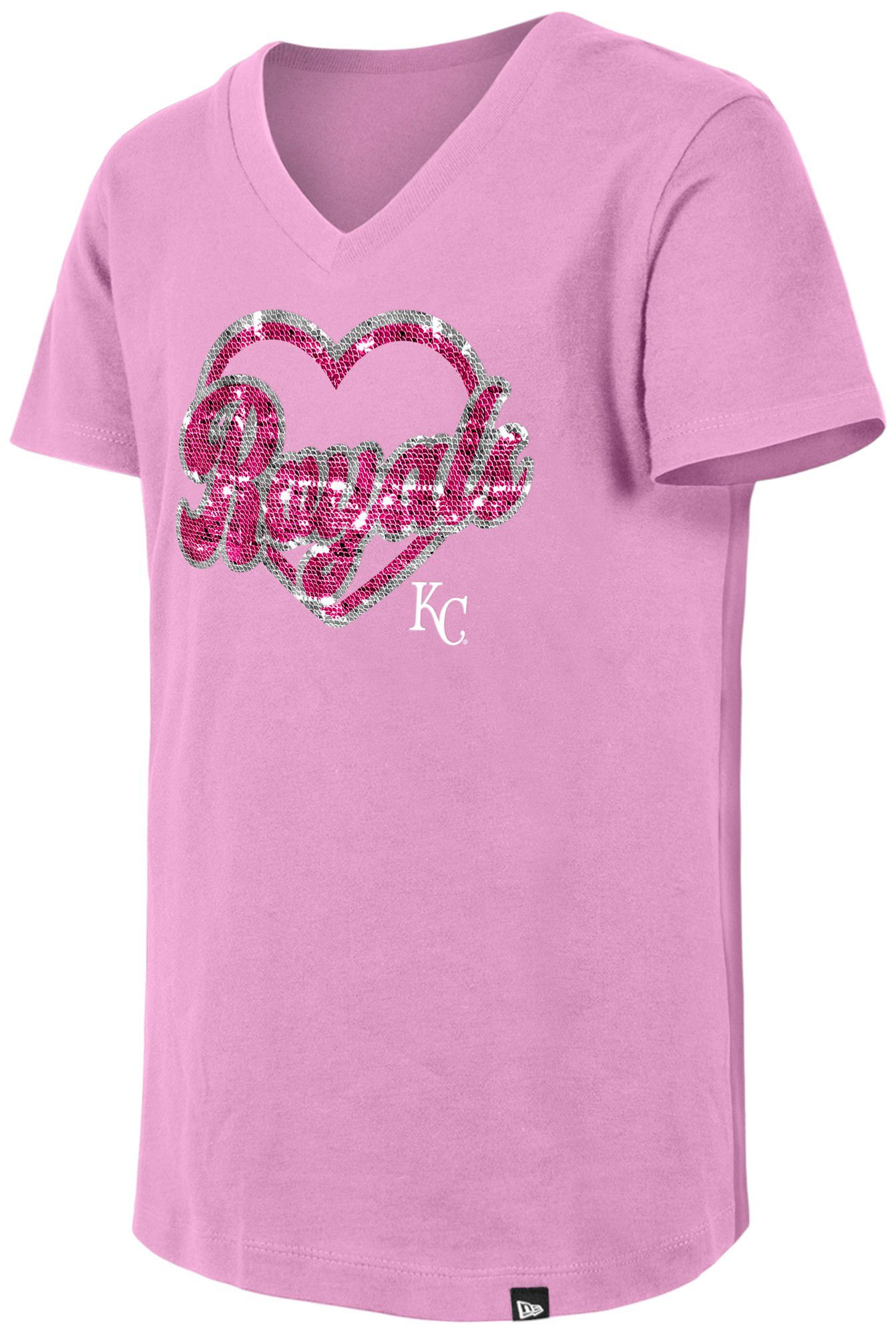 New Era Girls' Kansas City Royals Pink Sequin T-Shirt product image