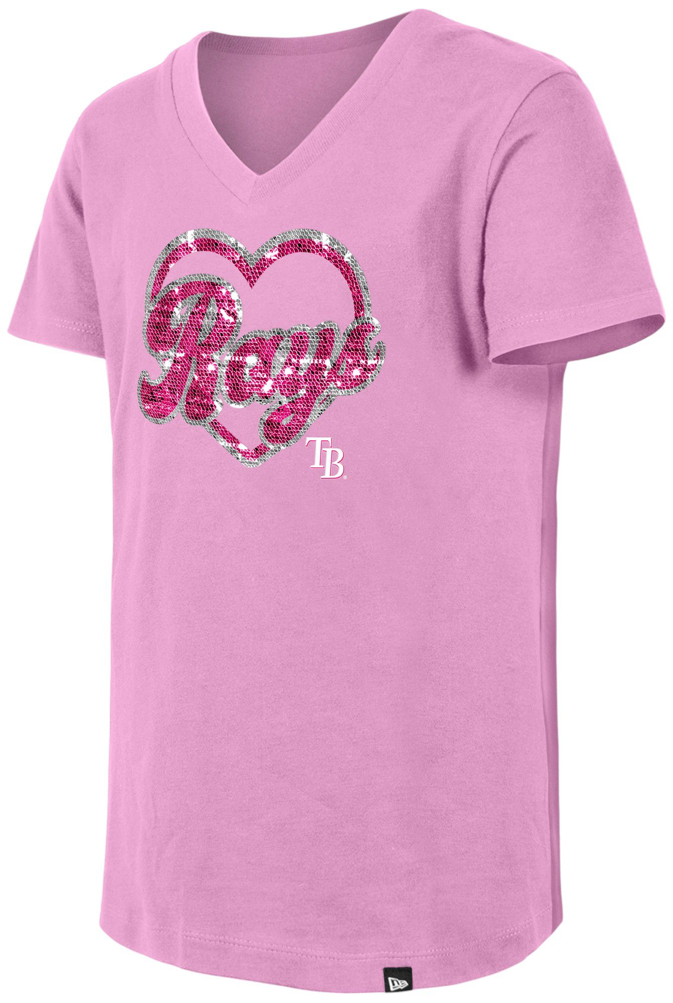 New Era Girls' Tampa Bay Rays Pink Sequin T-Shirt product image