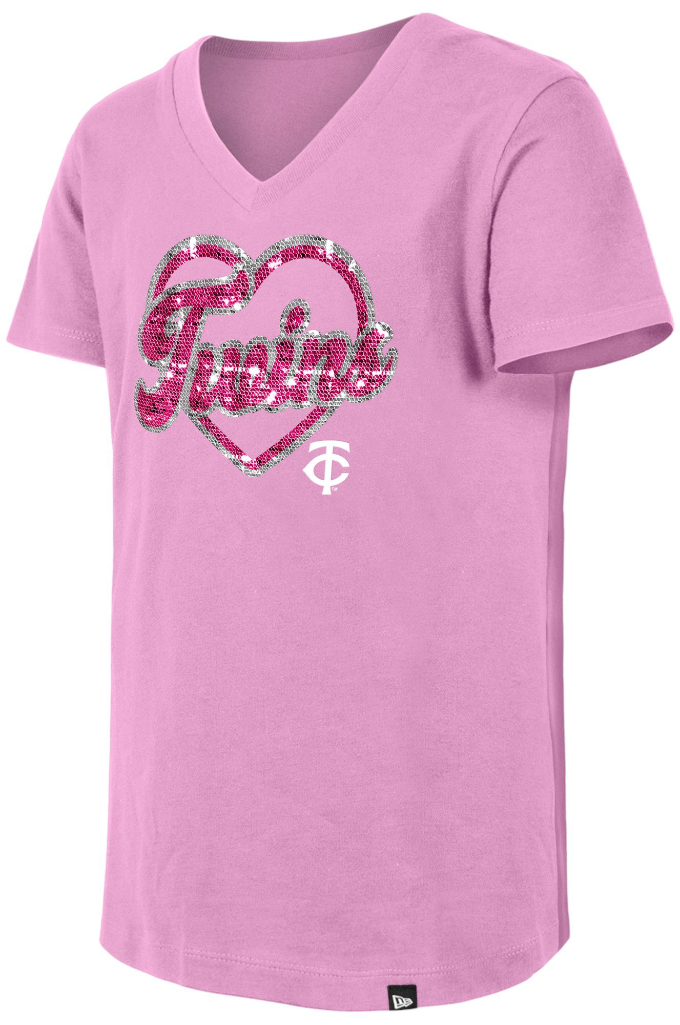 New Era Girls' Minnesota Twins Pink Sequin T-Shirt product image