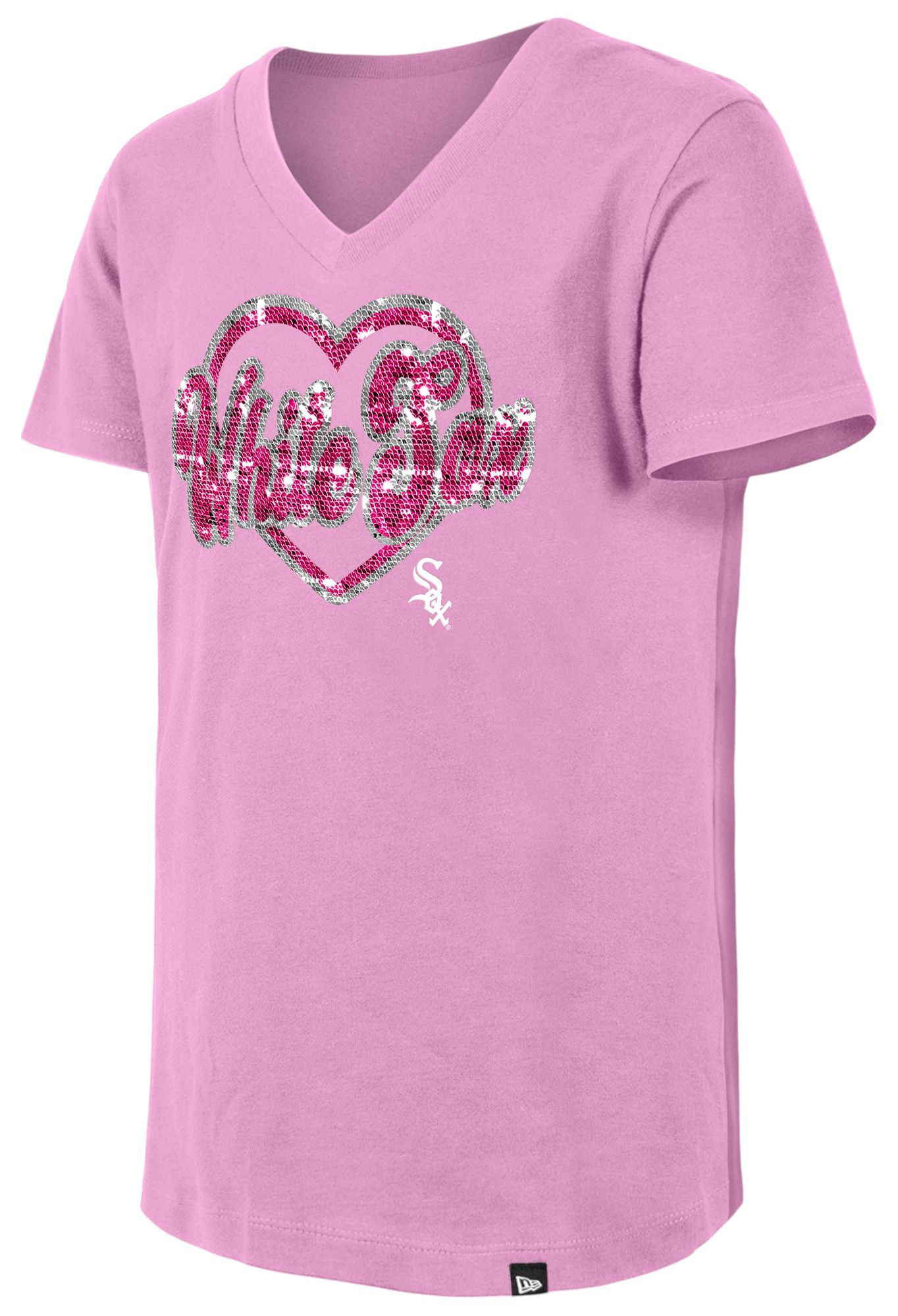 New Era Girls' Chicago White Sox Pink Sequin T-Shirt product image