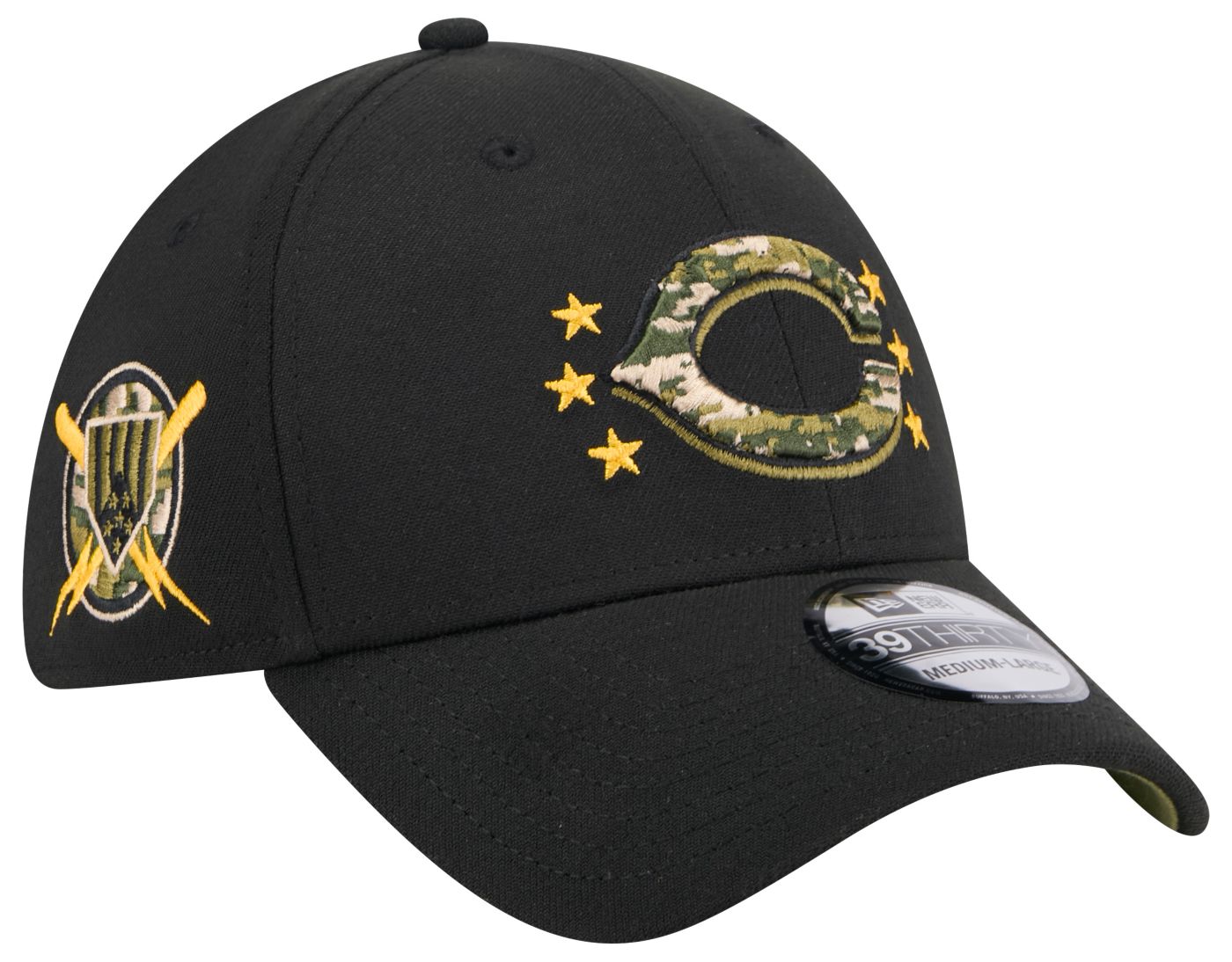 New Era Adult Cincinnati Reds Armed Forces Day 2024 Black 39Thirty Stretch Fit Hat Dick s Sporting Goods
