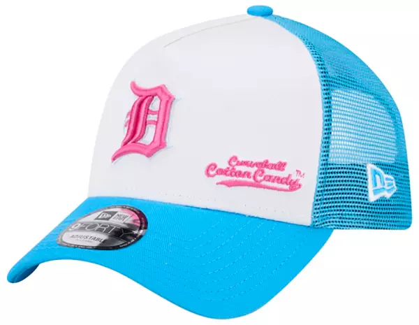 New Era Men's Detroit Tigers Big League Chew Curveball Cotton Candy White  A-Frame 9Forty Adjustable Hat