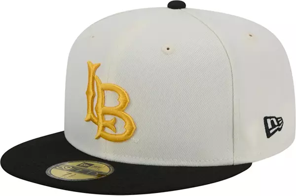 New Era Men's Long Beach State 49ers White 59FIFTY Fitted Hat, Size 7 1/8