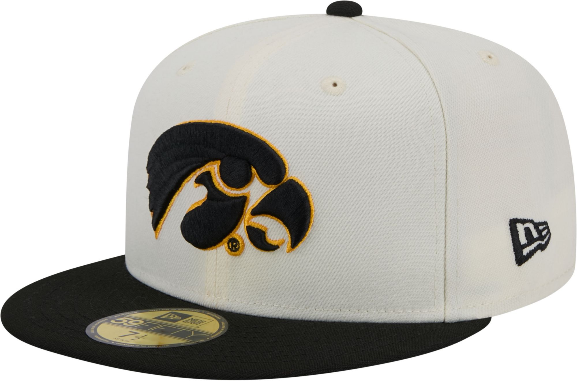 New Era Men's Iowa Hawkeyes White 59Fifty Fitted Hat product image
