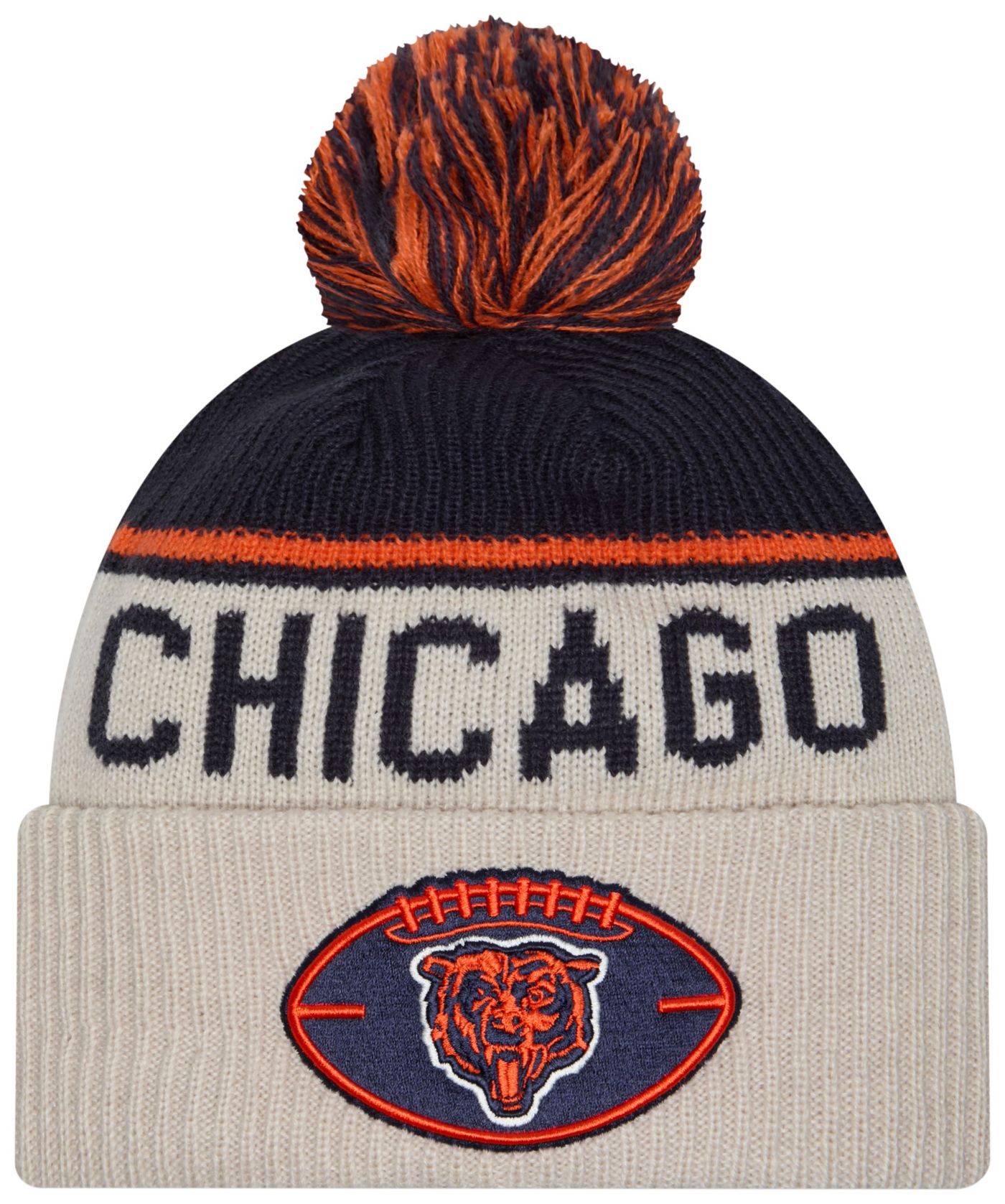 New Era Adult Chicago Bears Sideline Historic Throwback Orange Knit Beanie Dick s Sporting Goods