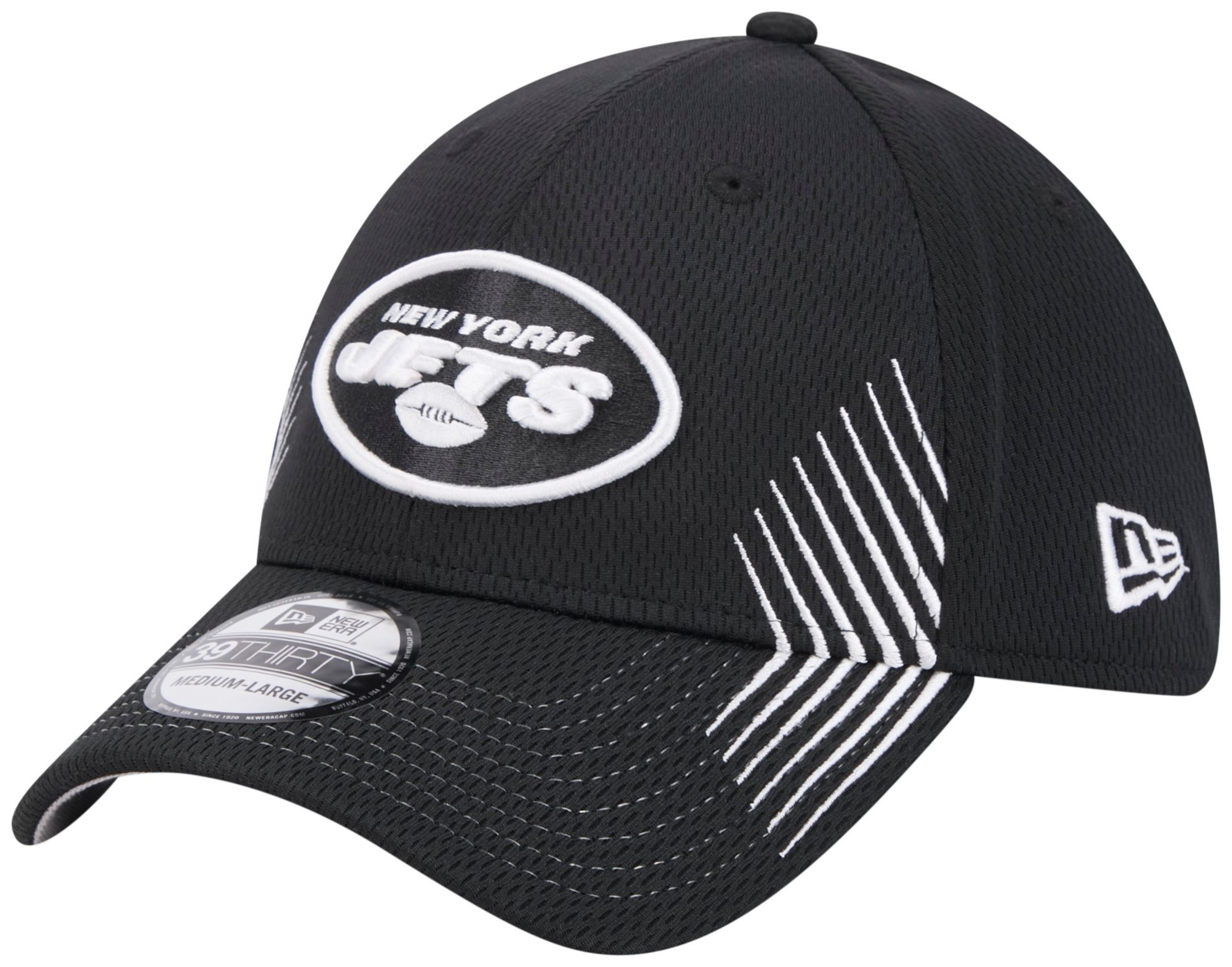 New Era Men's New York Jets Active 39Thirty Black Stretch Fit Hat product image
